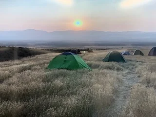 The dig team campsite at the Gnatalie Quarry.