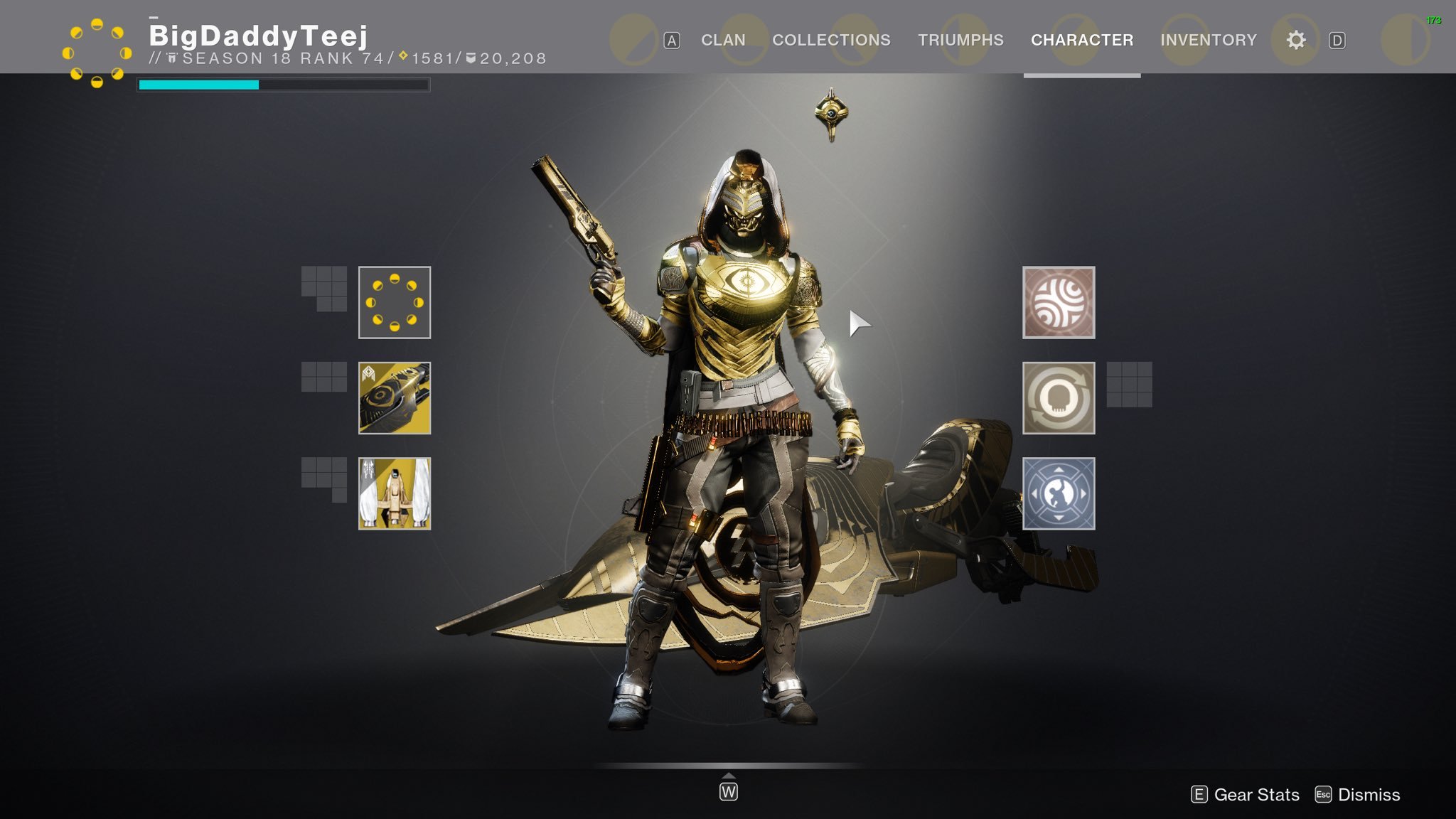 Destiny guardian BigDaddyTeej shows his support in golden colors