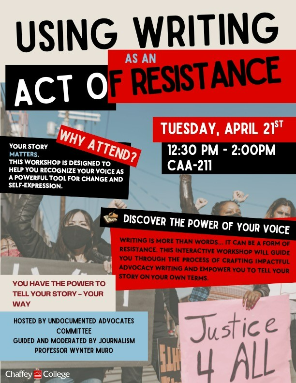 Using Writing as an Act of Resistance