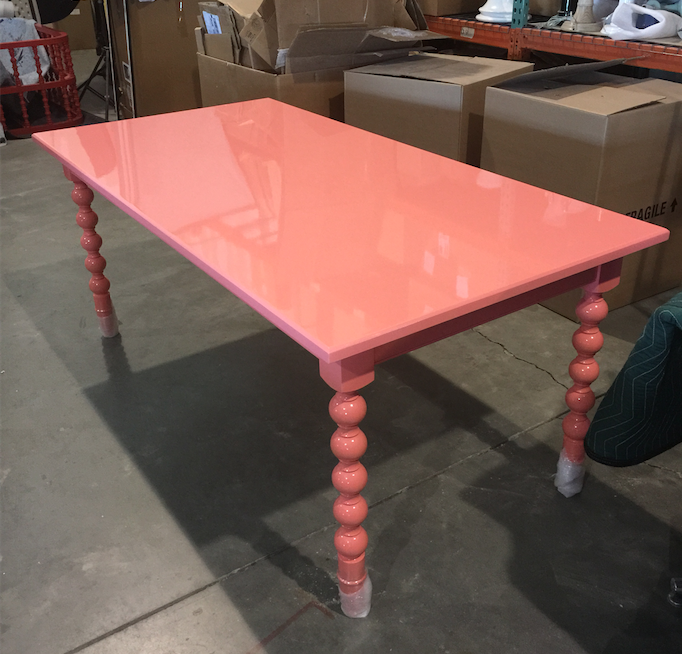 Custom Dining Table Dunes And Ss, Pink Dining Table
