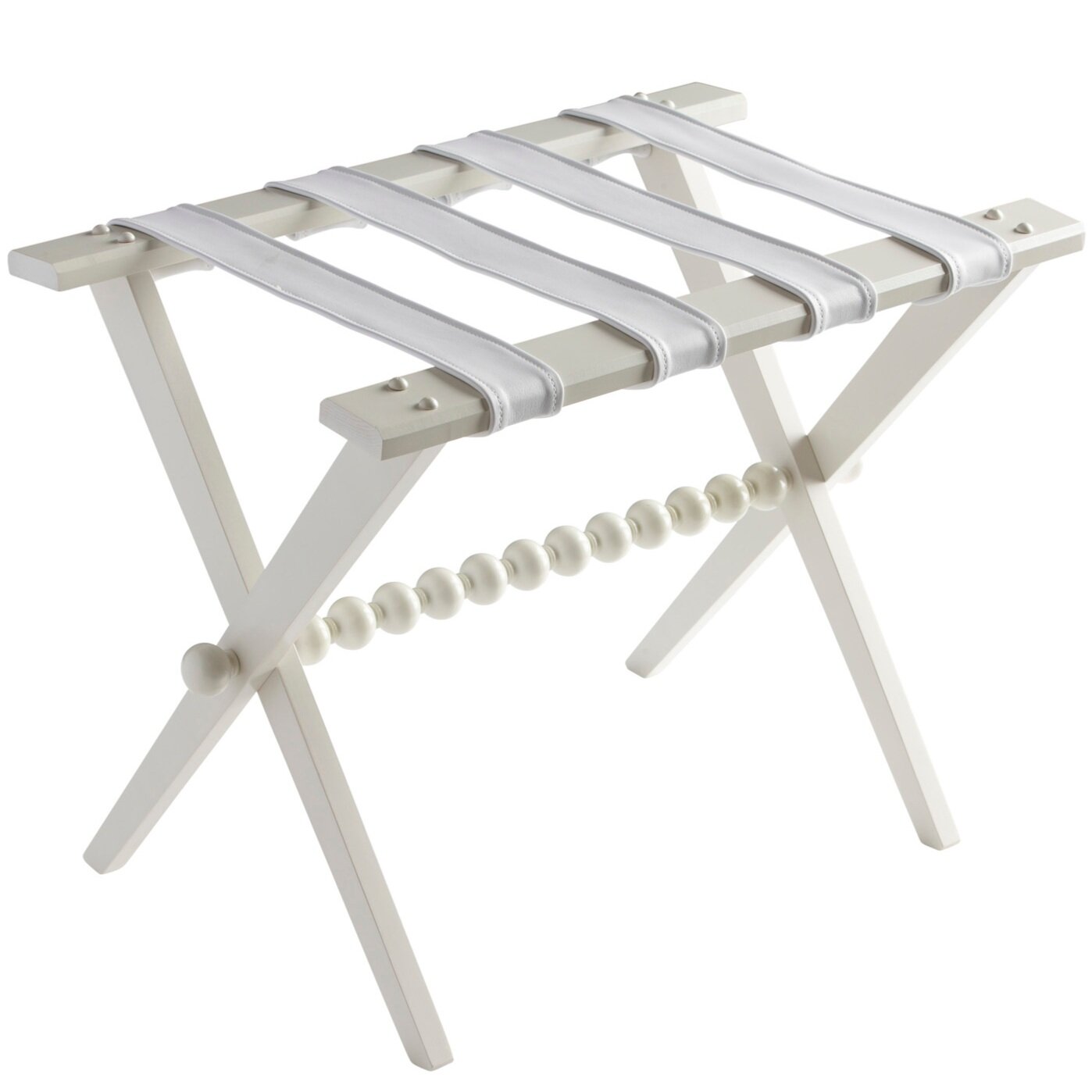 Square Tubing Wholesale Hotel Products MLR_SQ_BS_GR Brushed Stainless Steel Luggage Rack Gray Straps