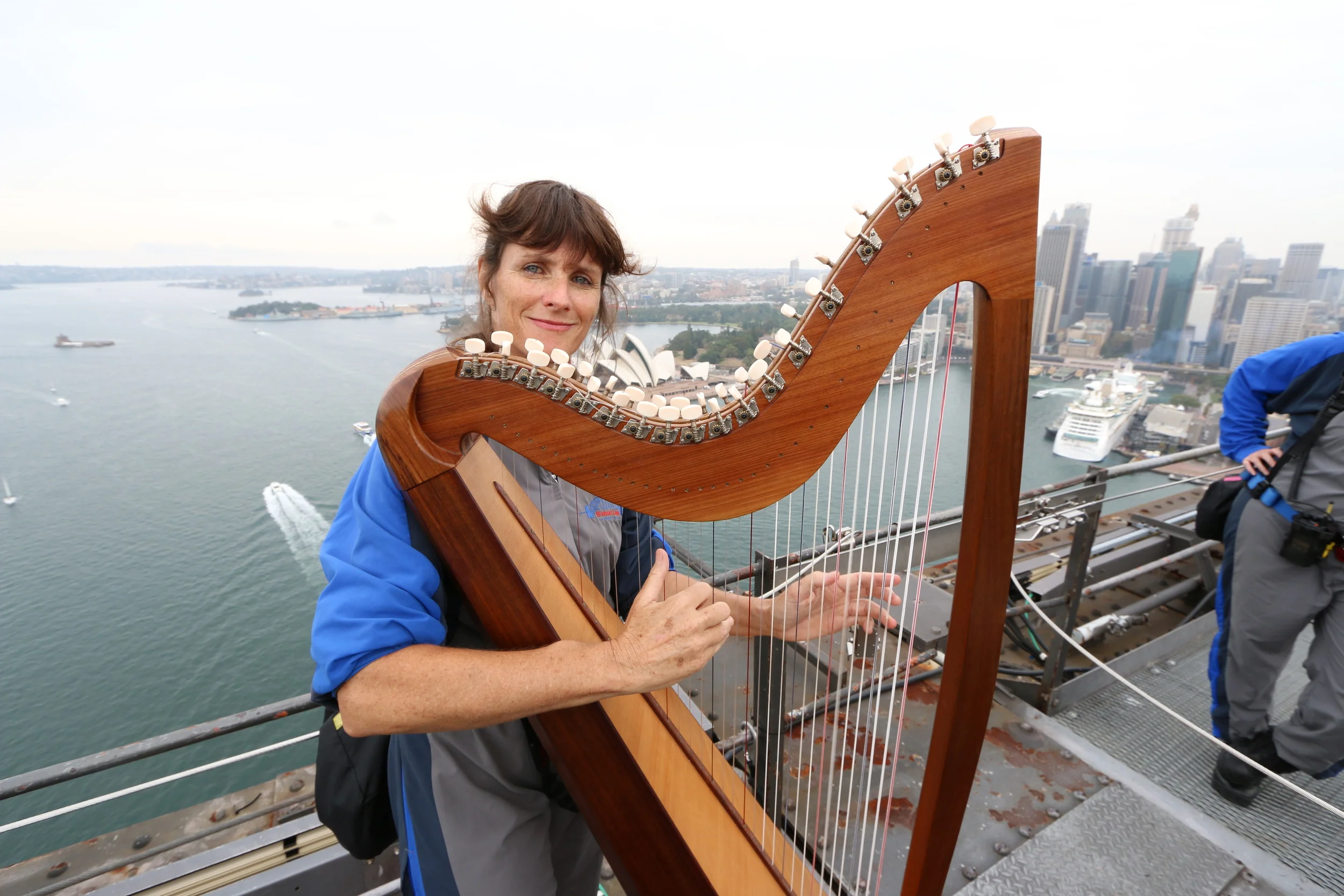 At the top of Sydney Harbour Bridge