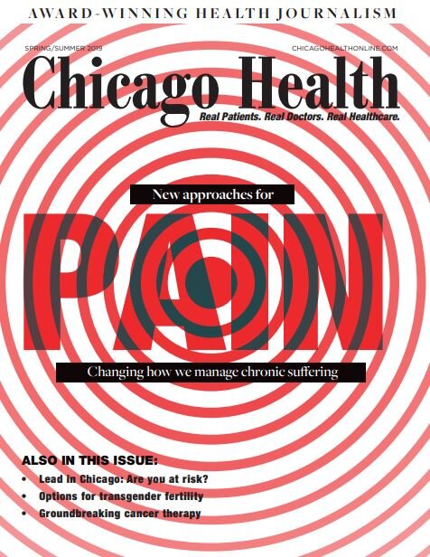 Chicago Health magazine_chronic pain_Dawn Reiss_cover story_healthcare Summer 2019.JPG