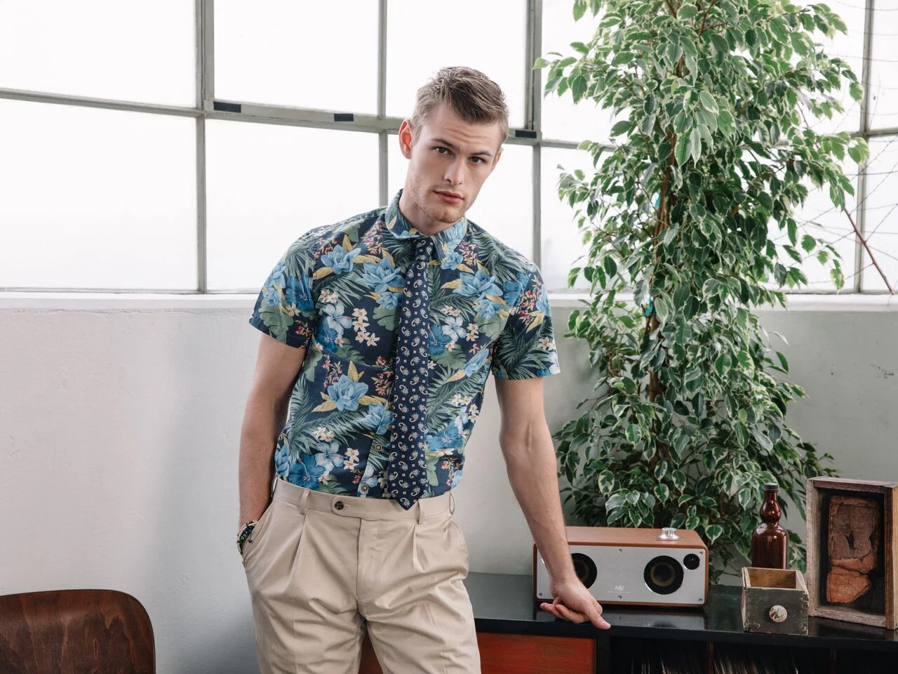 Model - Noah Teicher (LA Models) Made to Measure Shirt and Pants. Ready-to-Wear Necktie Klein Epstein & Parker - West Hollywood