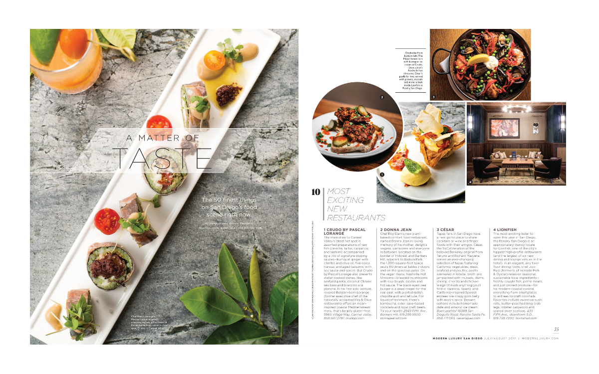 thank you modern luxury san diego for #3 of 10 most exciting new restaurants!