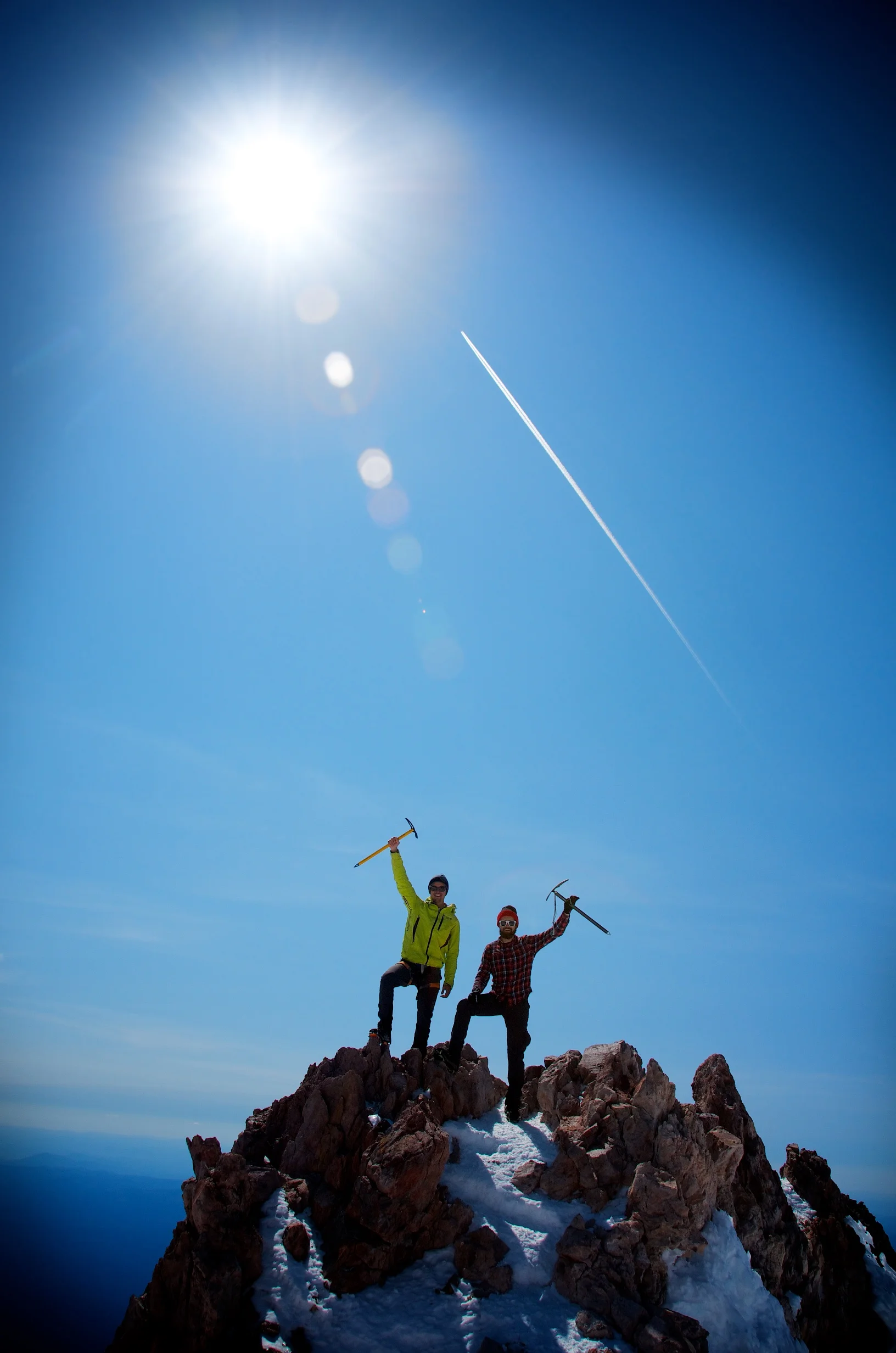 North Face athletes reach the summit of Mount Whitney in the Eastern Sierra mountain range