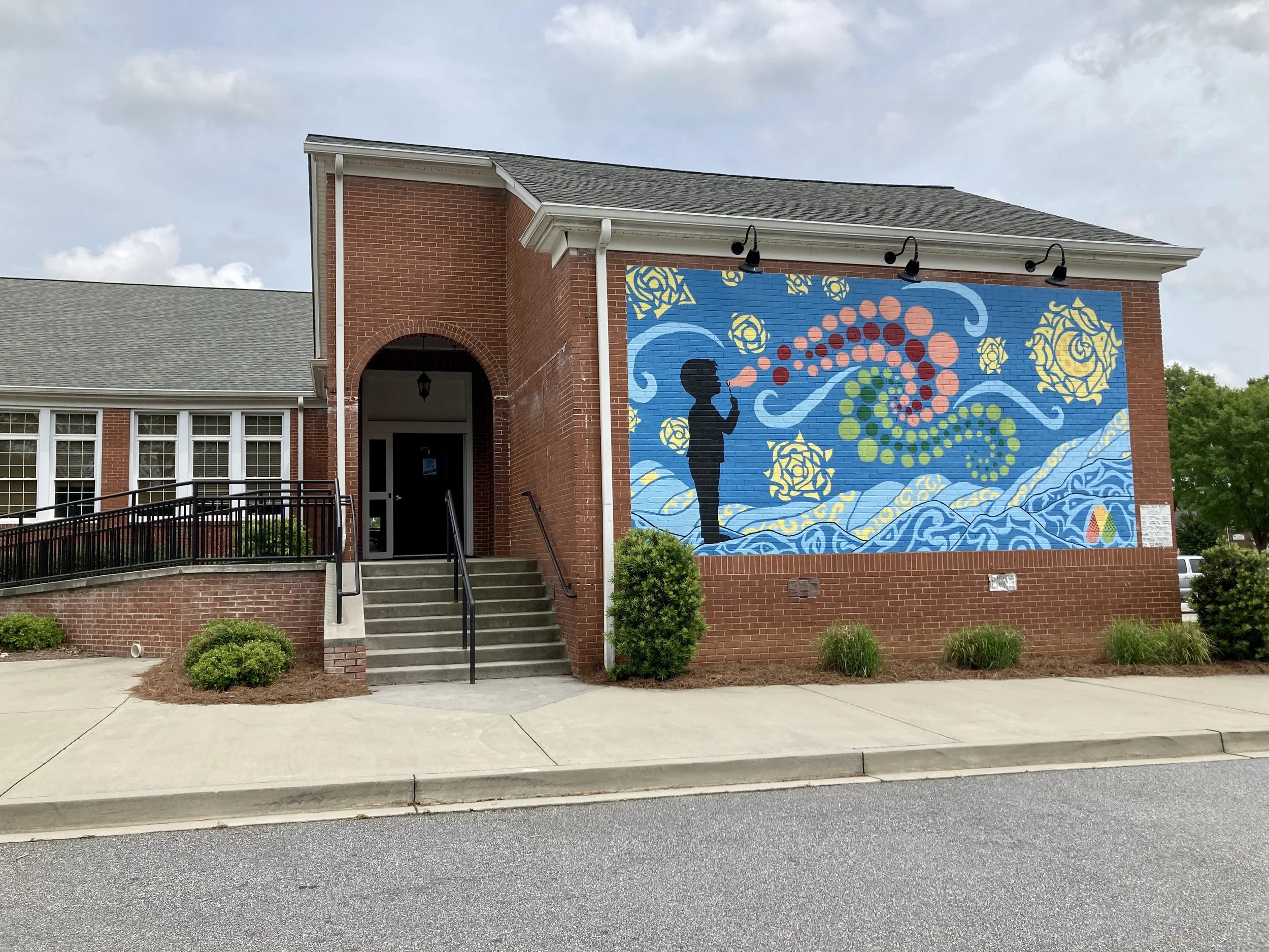 Mural on the Mauldin Cultural Center in Mauldin, SC