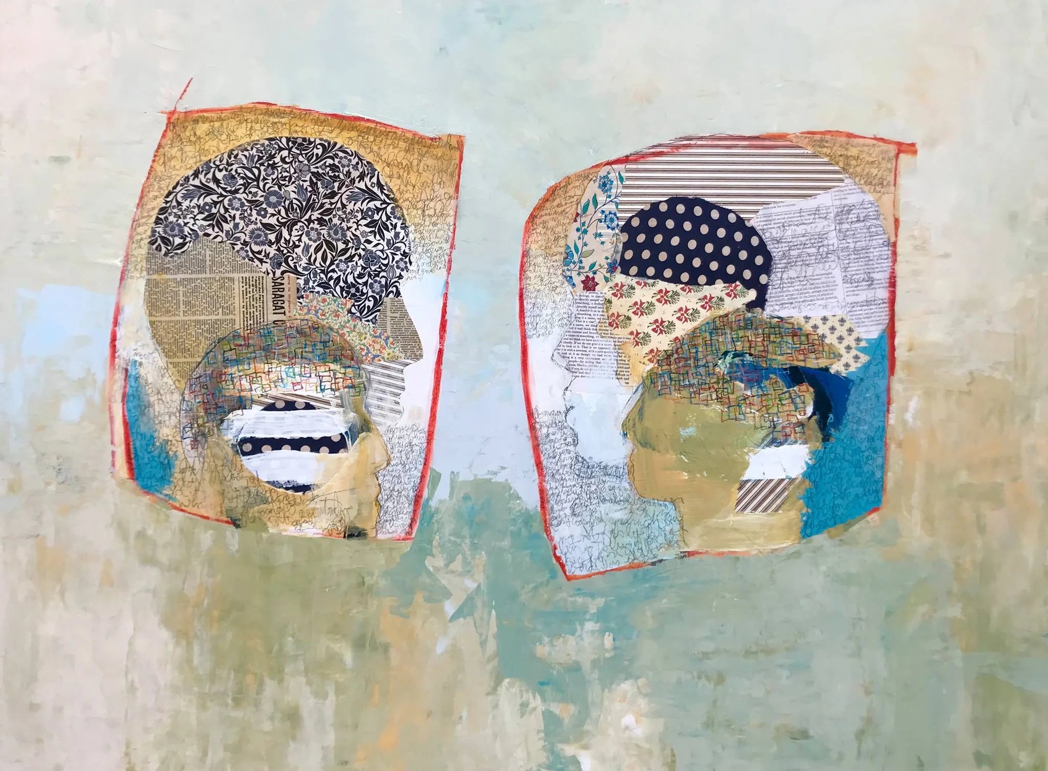 Social Constructions of Identity | 48in x 36in, mixed media on wood panel, 2018