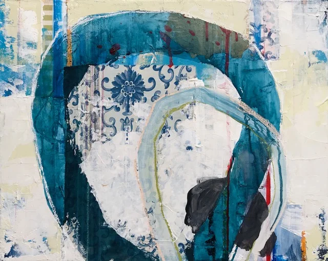 Blue Arc Study | 16in x 12in, mixed media on canvas, 2018