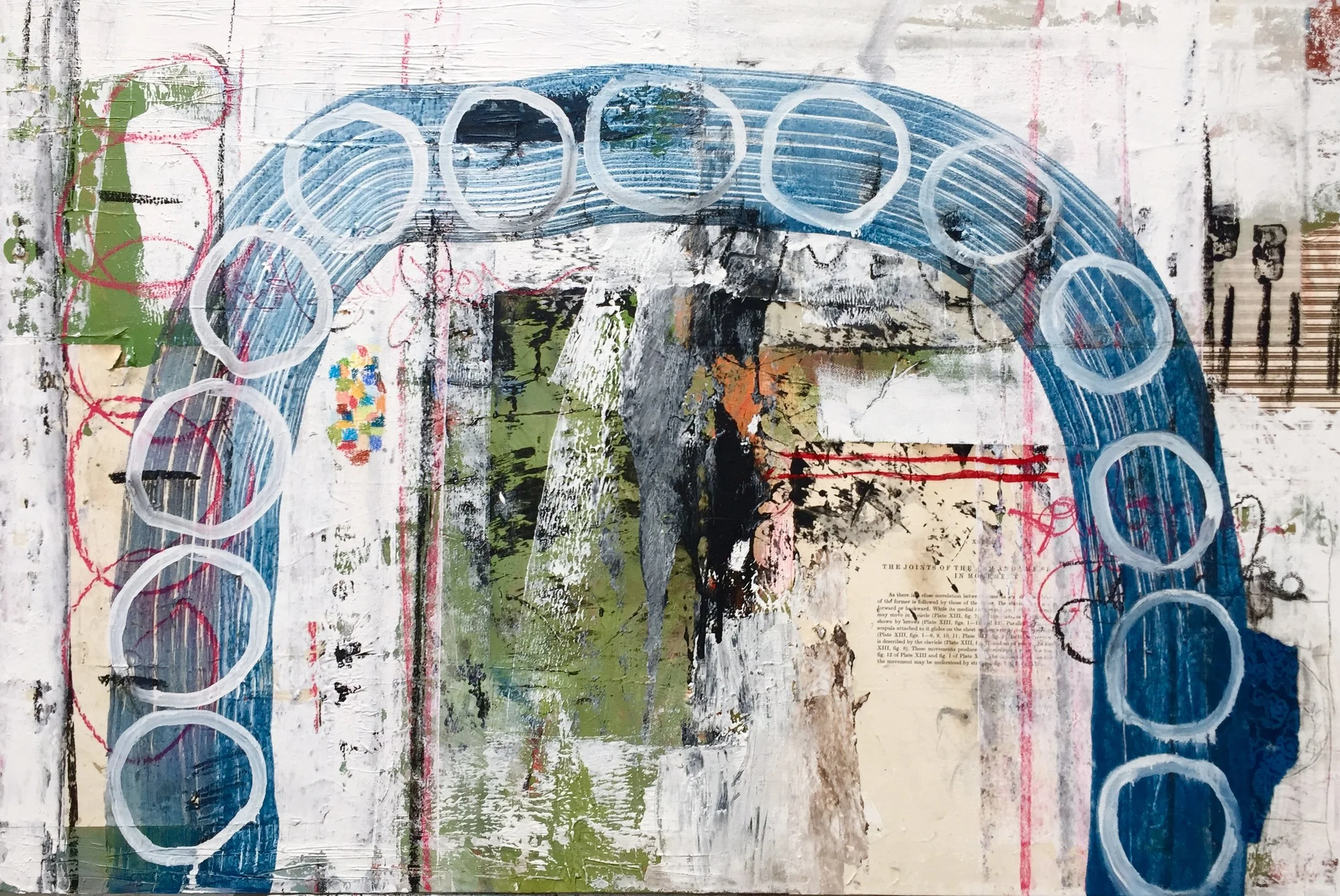 Excavating Symbols | 40in x 30in, mixed media on canvas, 2017