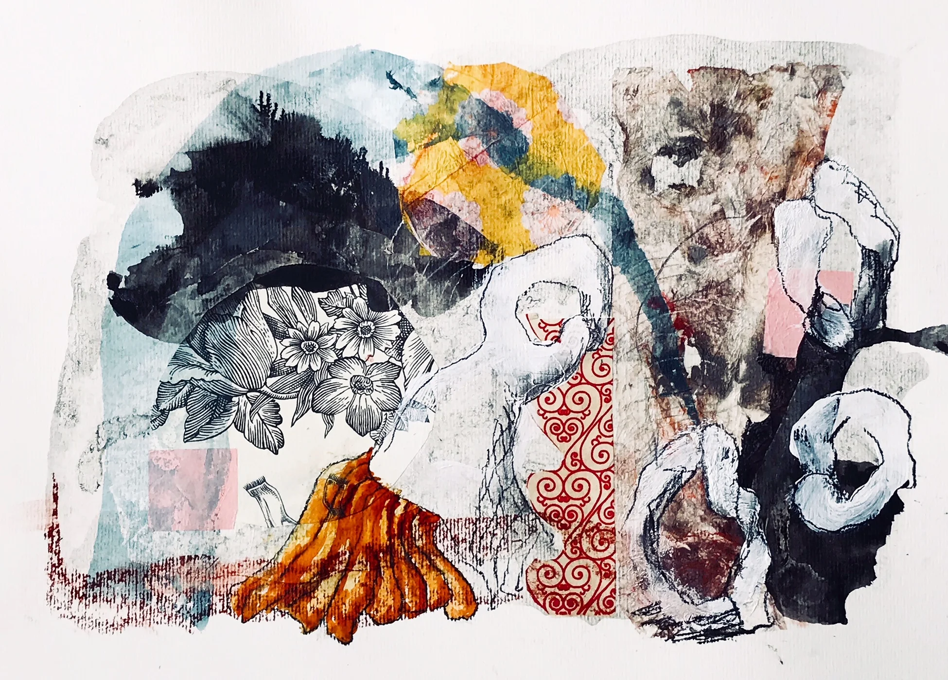  Napoli Abstract 82018a | 40 x 30cm, mixed media on paper, 2018 