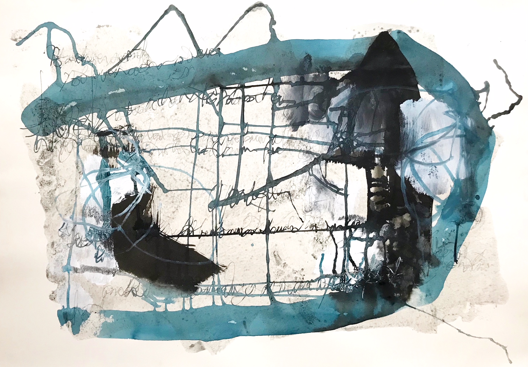  Talking to JEB | 100 x 70cm, mixed media on paper, 2018 