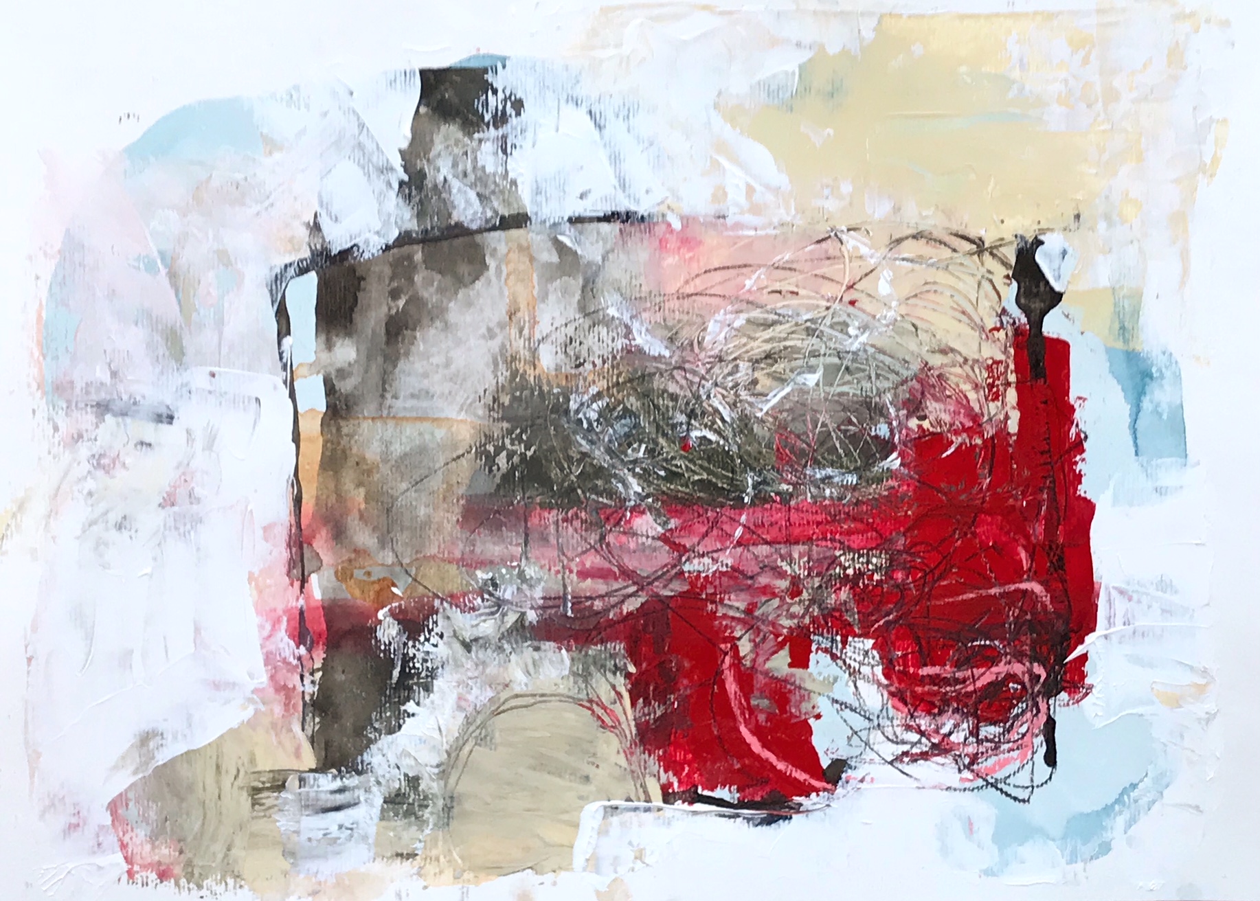  House Exit | 40 x 30cm, mixed media on paper, 2018 