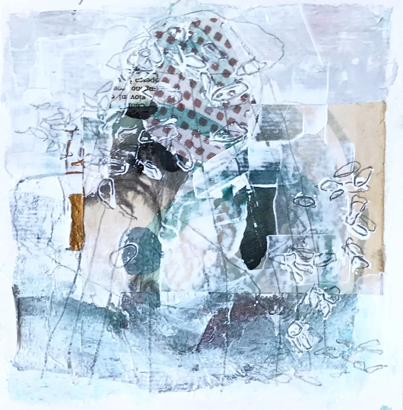  Naples Abstract 9418 | 13 x 13cm, mixed media on paper, 2018 