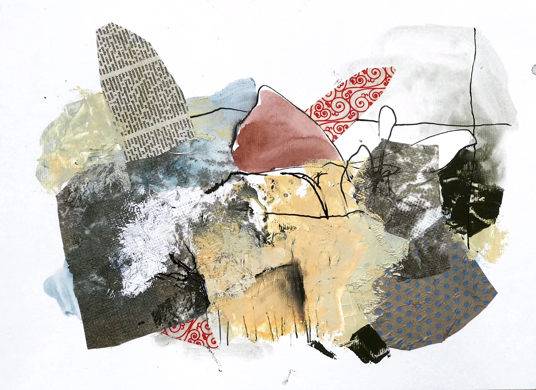  Napoli Abstract 81018a | 40 x 30cm, mixed media on paper, 2018 