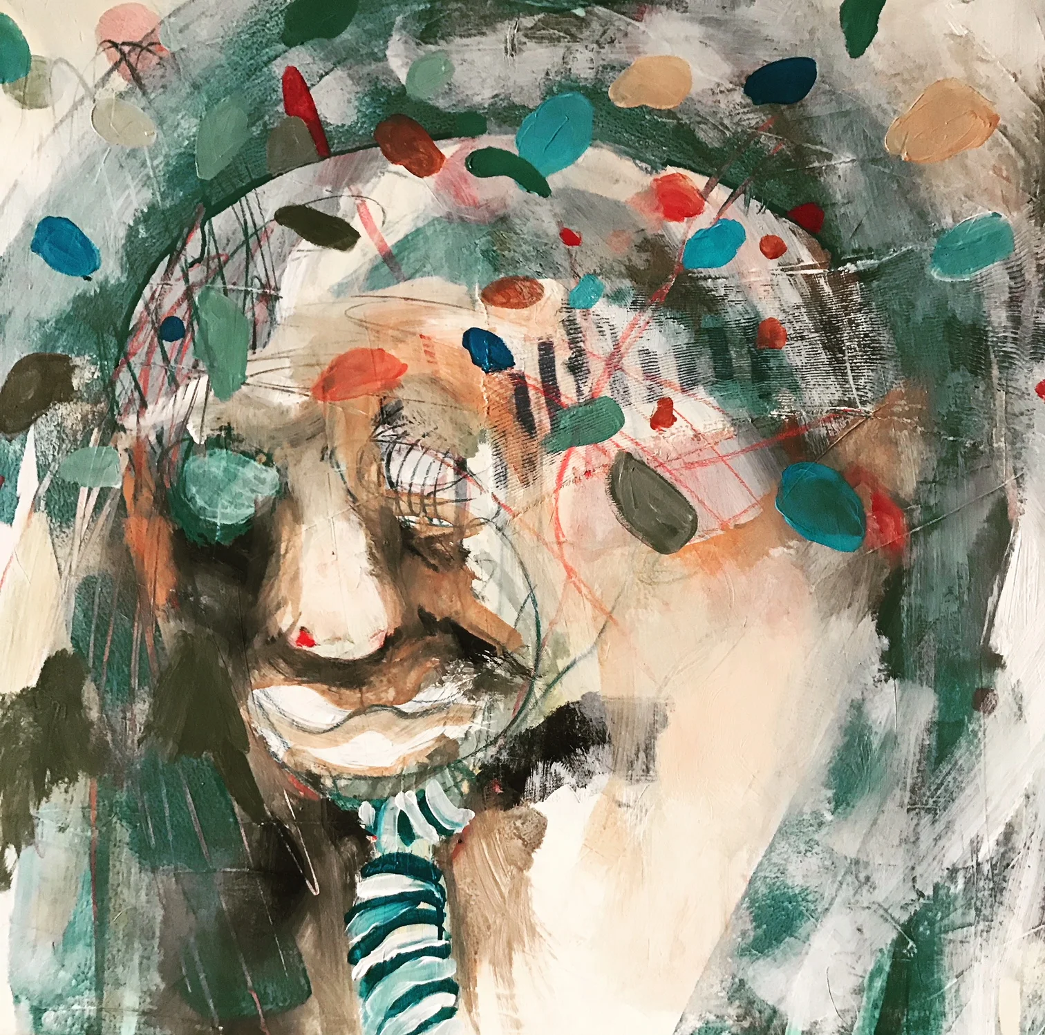  The Peculiarity of Characters .04 | 70 x 70cm, mixed media on canvas, 2018 