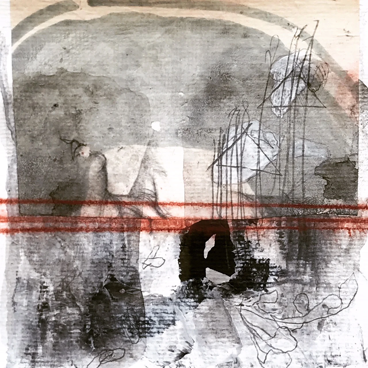  Napoli Abstract 82818b | 13 x 13cm, mixed media on paper, 2018 