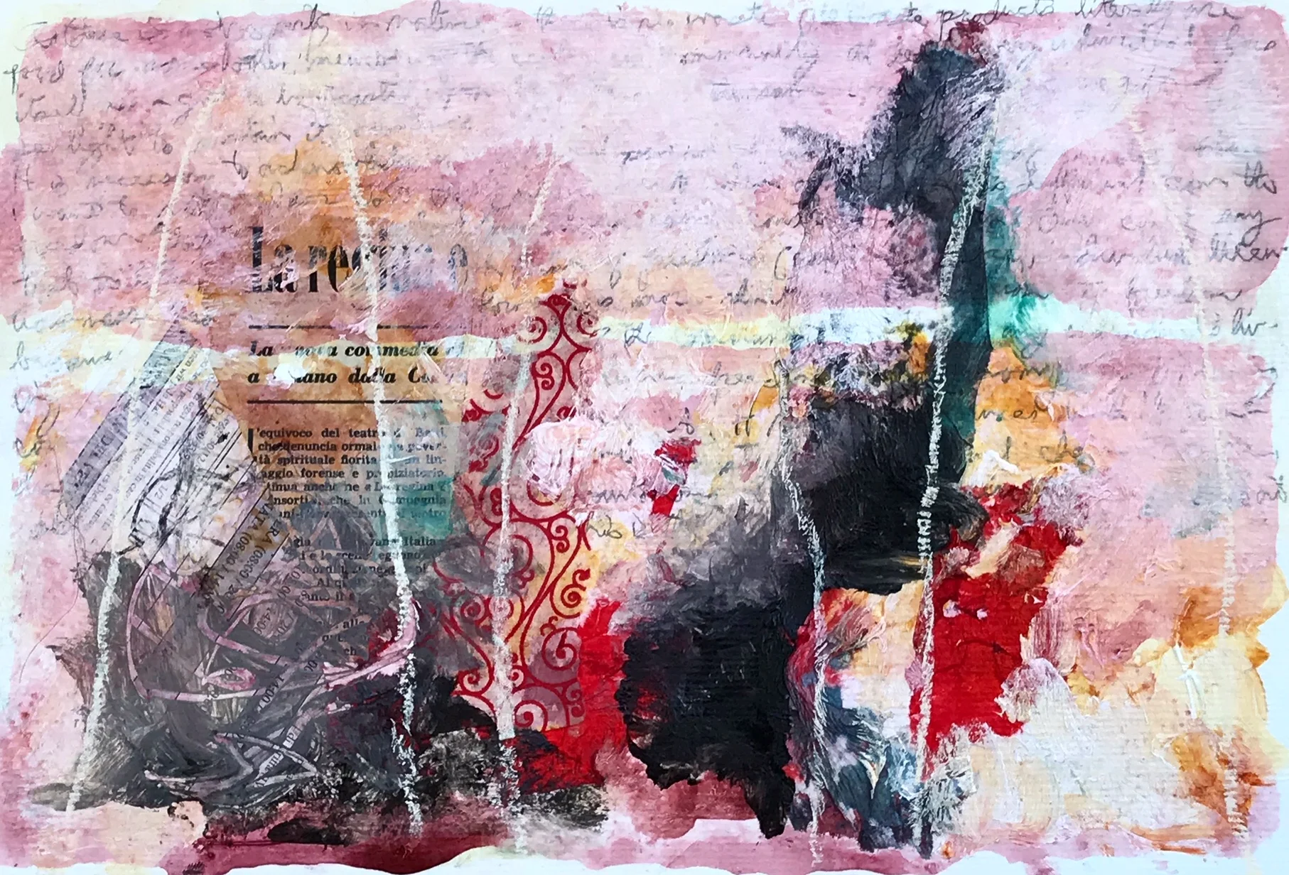 Napoli Abstract 82818a | 29 x 19cm, mixed media on paper, 2018 