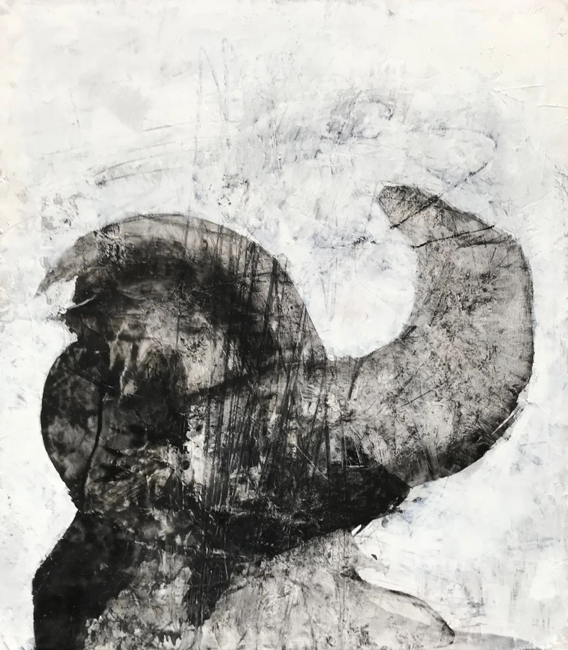  Listening 4 | 70 x 80cm, mixed-media on canvas, 2019 