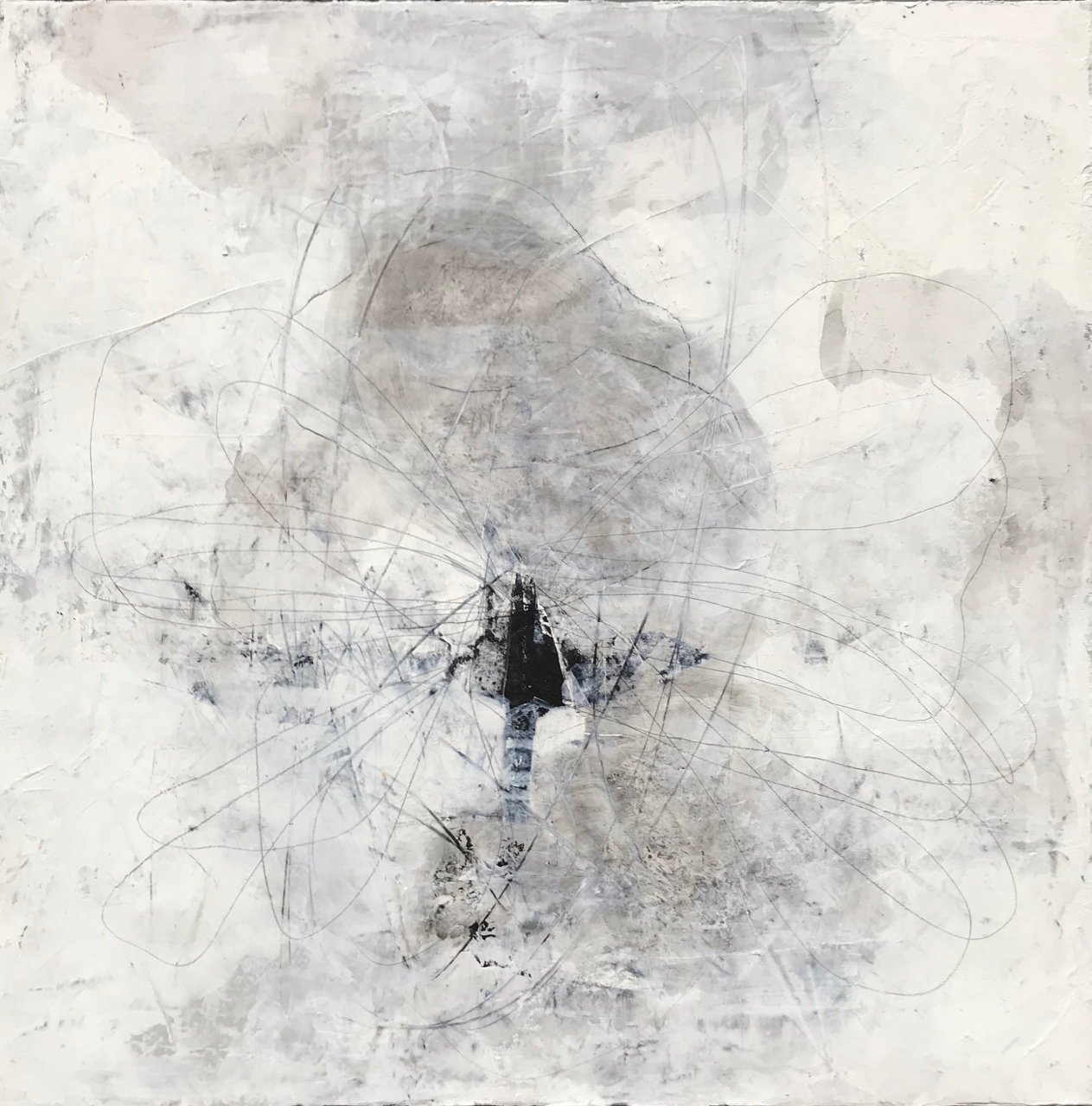  Listening 3 | 60 x 60cm, mixed-media on canvas, 2019 