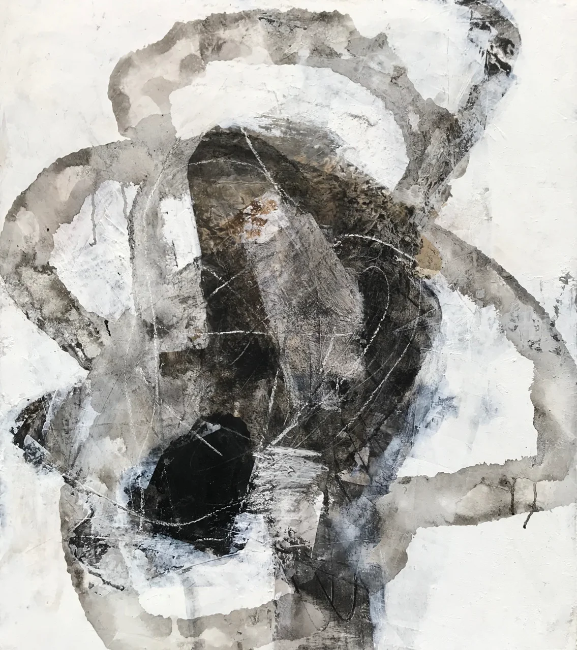  Listening 5 | 70 x 80cm, mixed-media on canvas, 2019 
