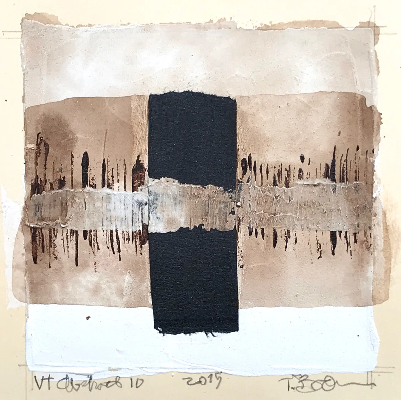 VT Abstract 10 | 13 x 13cm, mixed media/collage on paper, 2019
