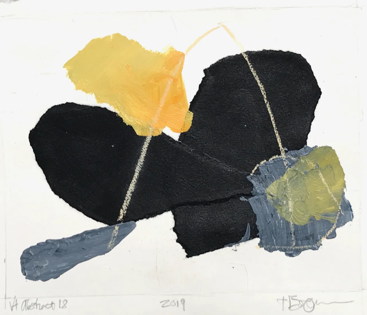 VT Abstract 12 | 24 x 19cm, mixed media/collage on paper, 2019