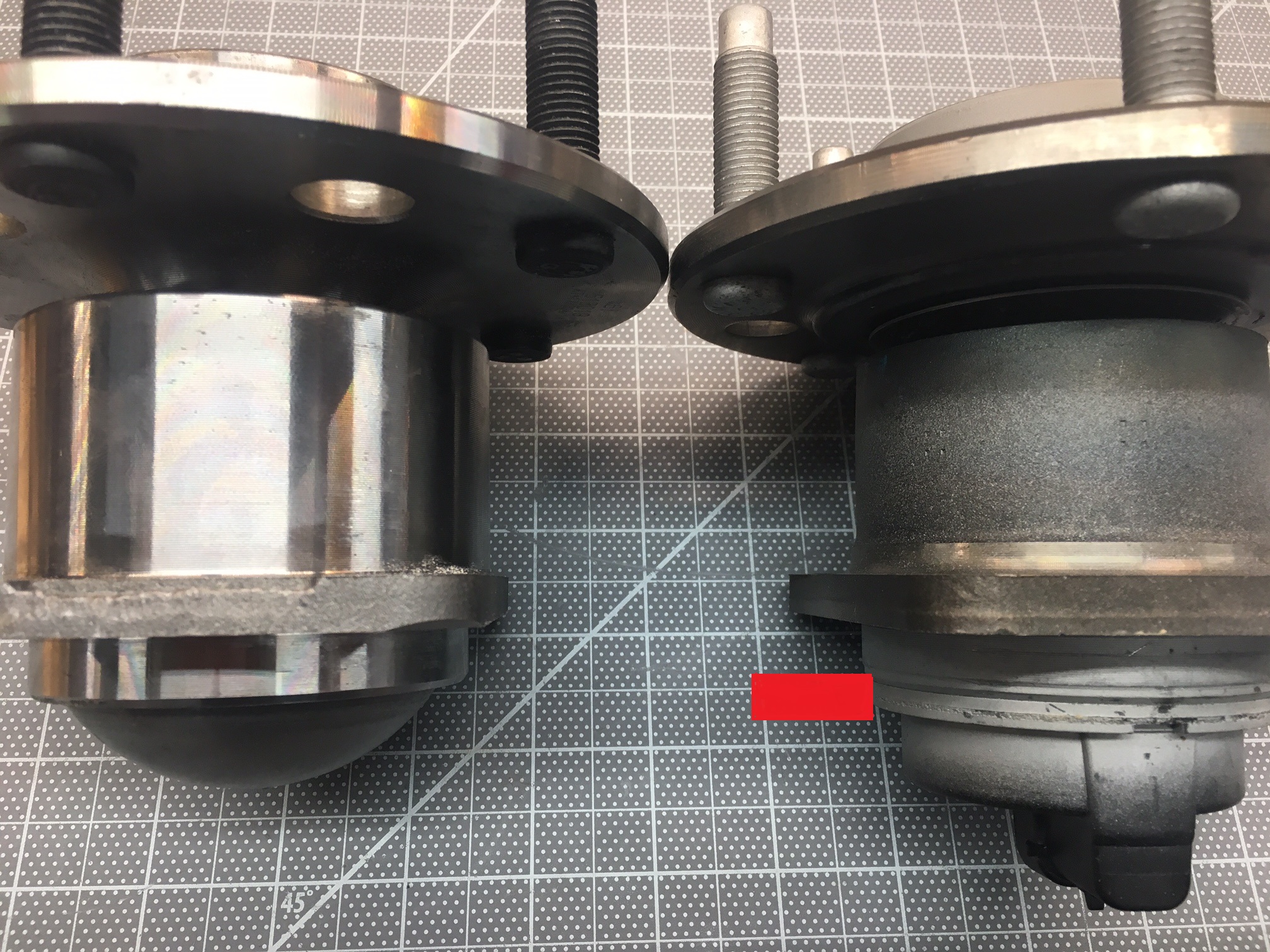Original on left and Timken on right