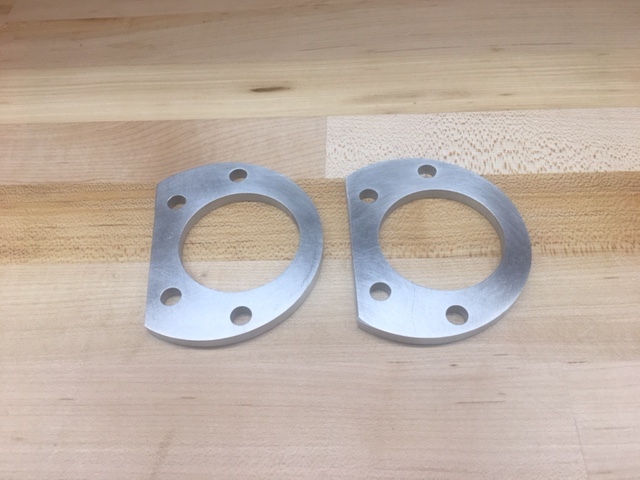 Custom aluminum 0.25" ball joint spacers