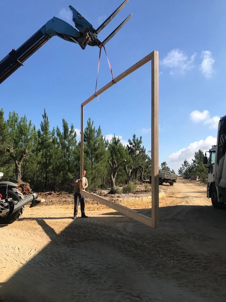 The frames are installed without glass
