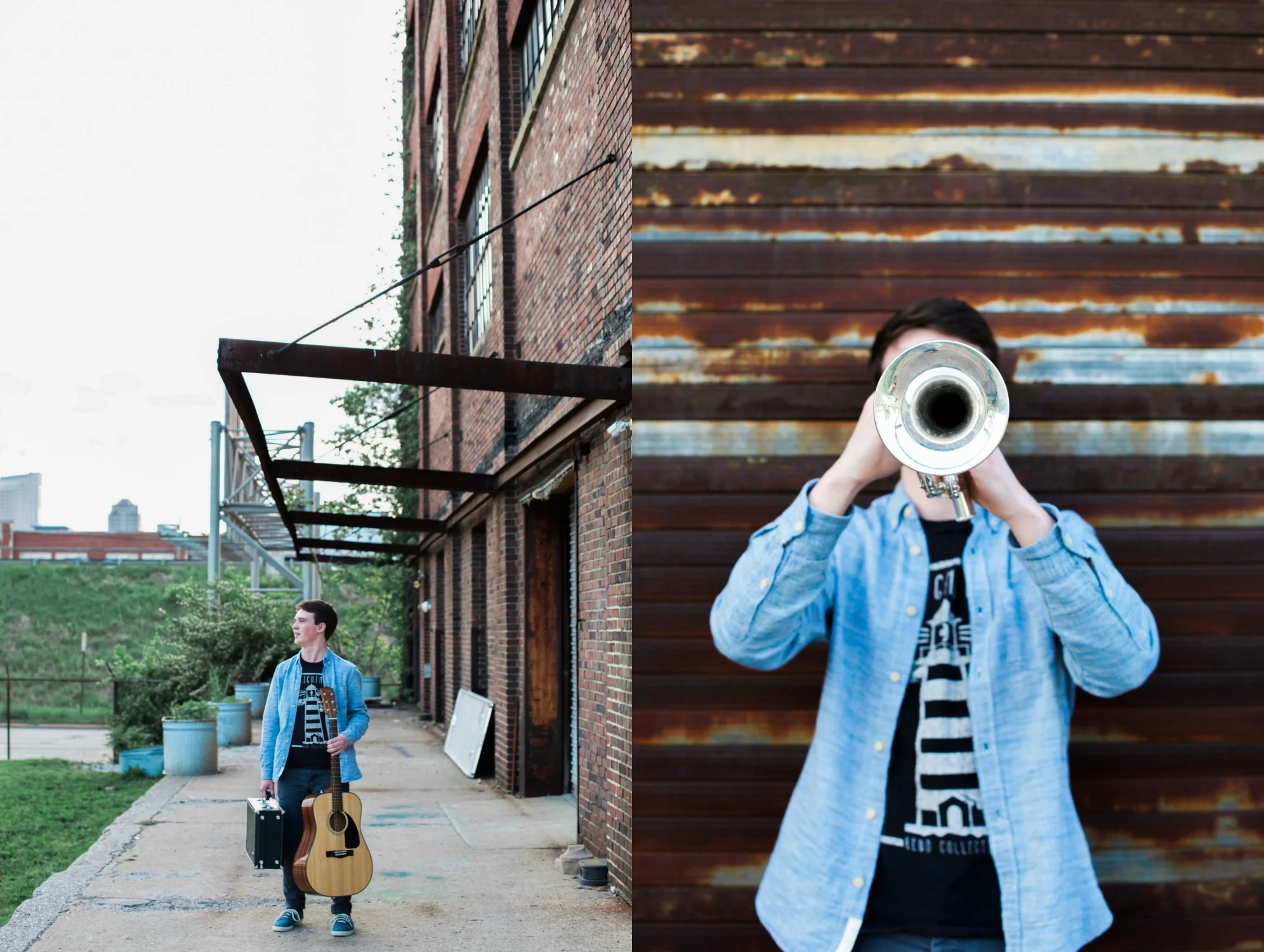 Guys Senior Photo with Trumpet and Guitar.jpeg