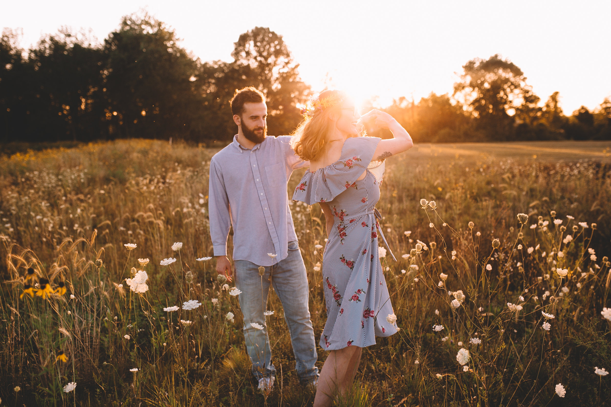 Golden Wildflower Field Engagement Photos Indianapolis, IN Again We Say Rejoice Photography  (5 of 83).jpg