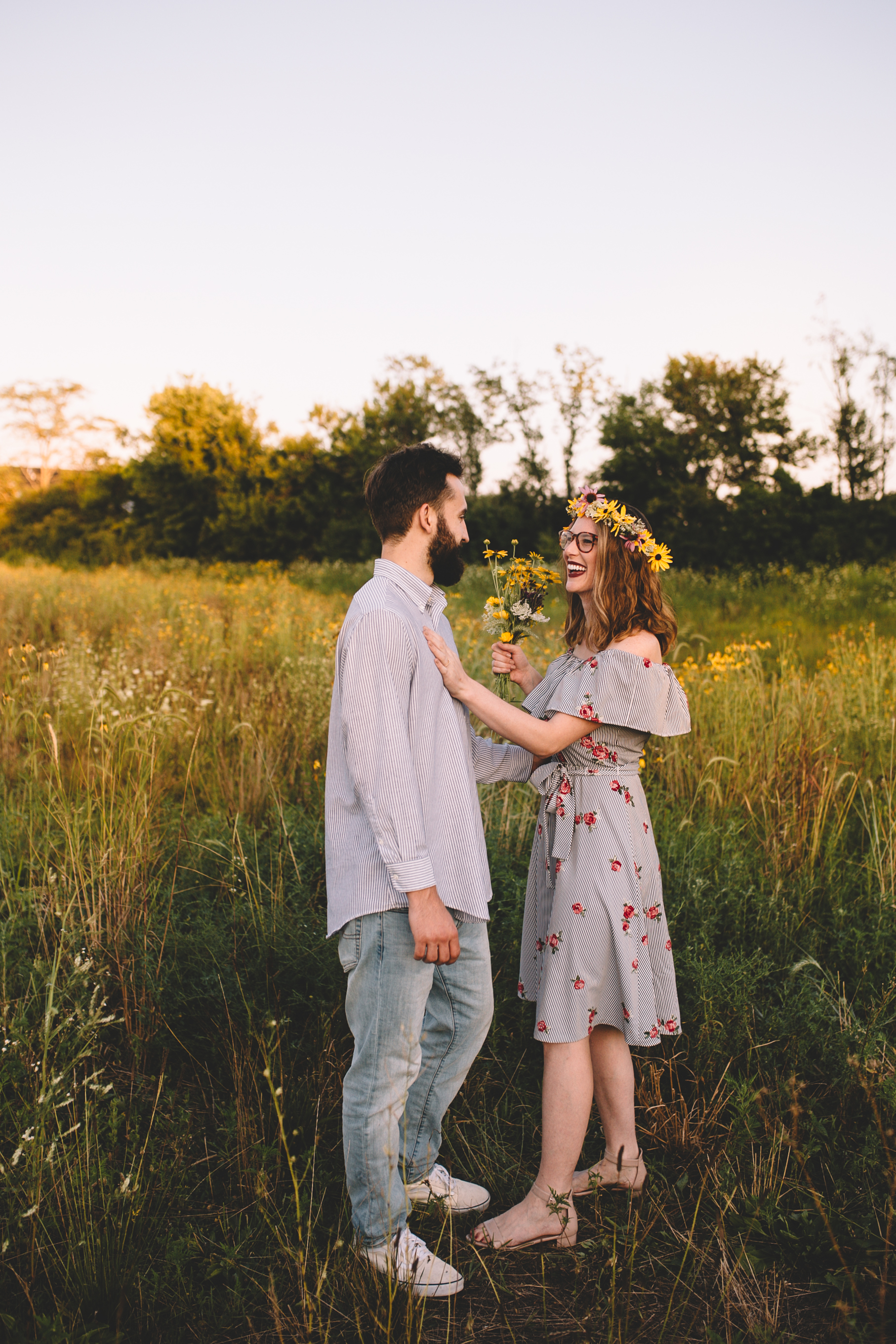 Golden Wildflower Field Engagement Photos Indianapolis, IN Again We Say Rejoice Photography  (7 of 83).jpg