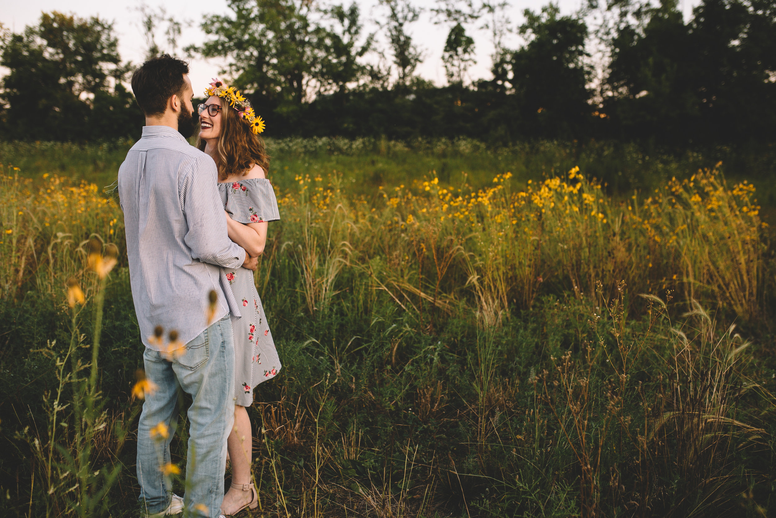 Golden Wildflower Field Engagement Photos Indianapolis, IN Again We Say Rejoice Photography  (11 of 83).jpg