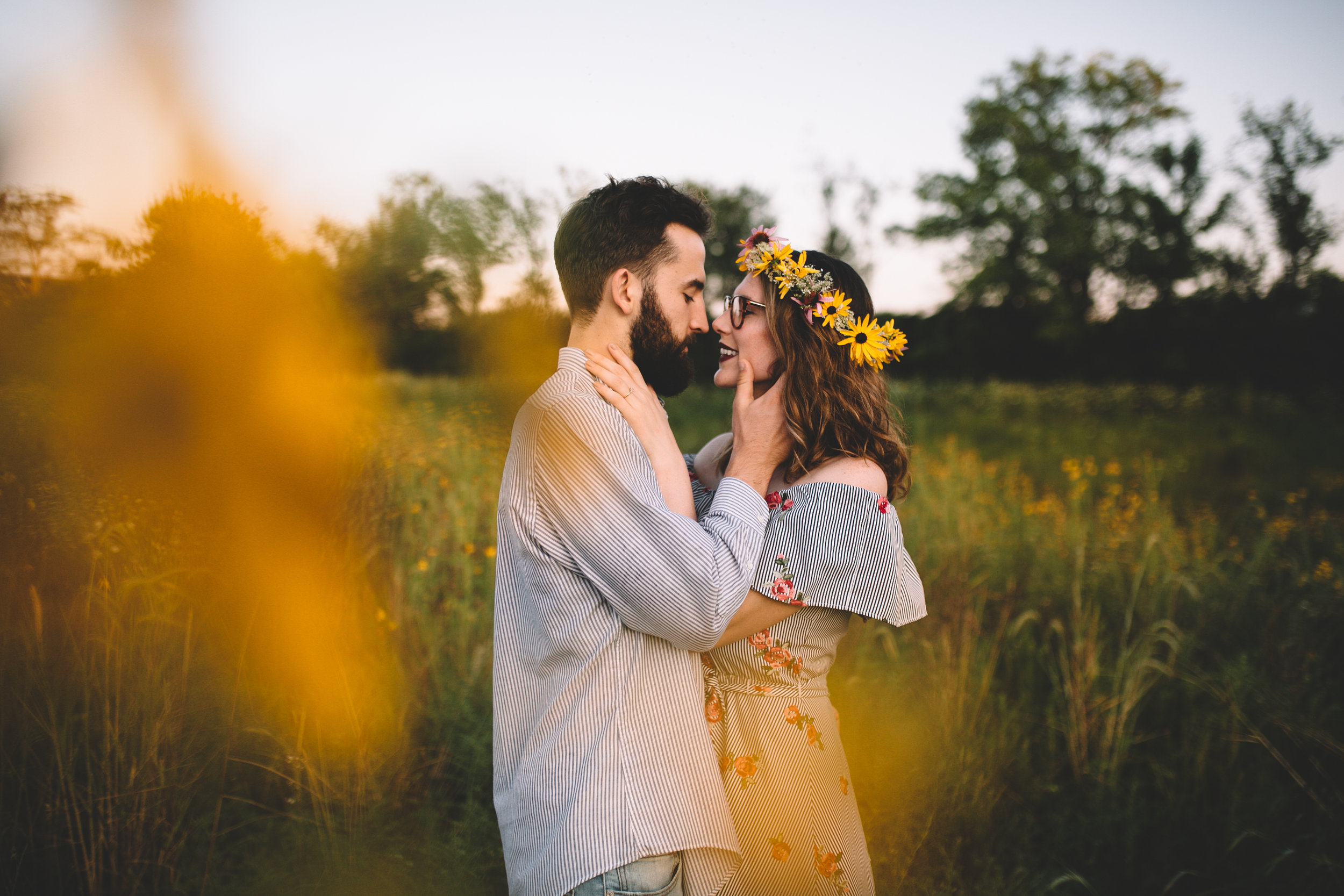 Golden Wildflower Field Engagement Photos Indianapolis, IN Again We Say Rejoice Photography  (14 of 83).jpg