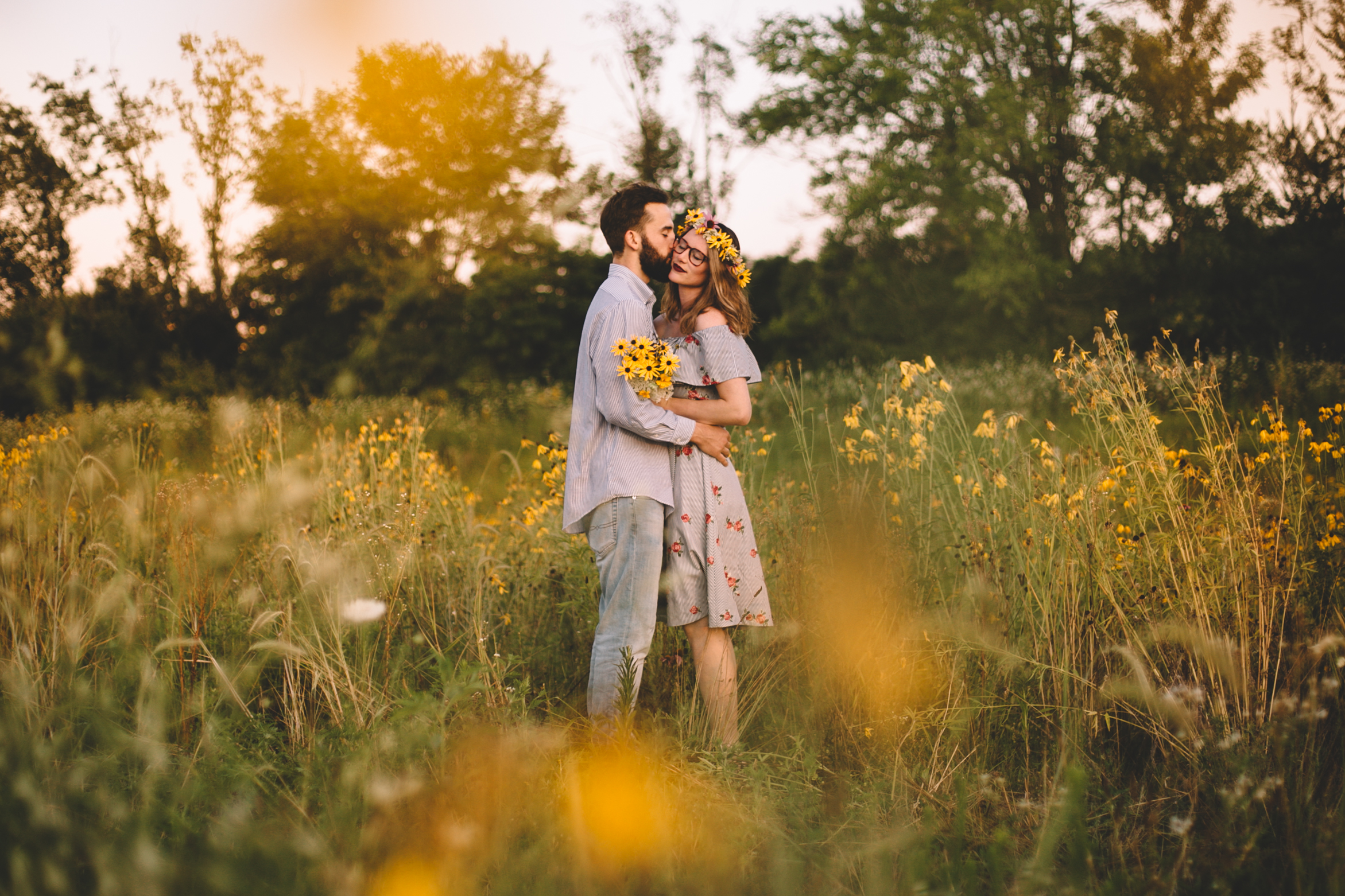 Golden Wildflower Field Engagement Photos Indianapolis, IN Again We Say Rejoice Photography  (17 of 83).jpg