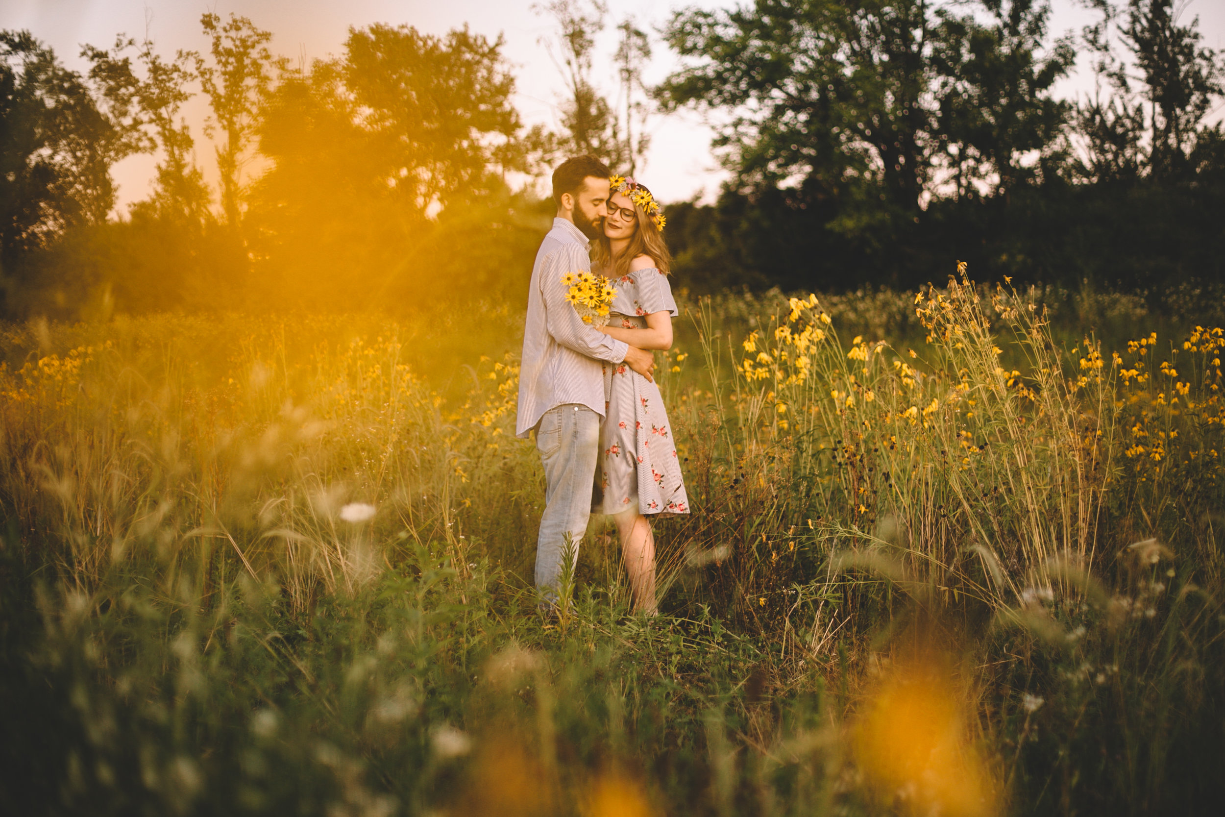 Golden Wildflower Field Engagement Photos Indianapolis, IN Again We Say Rejoice Photography  (16 of 83).jpg