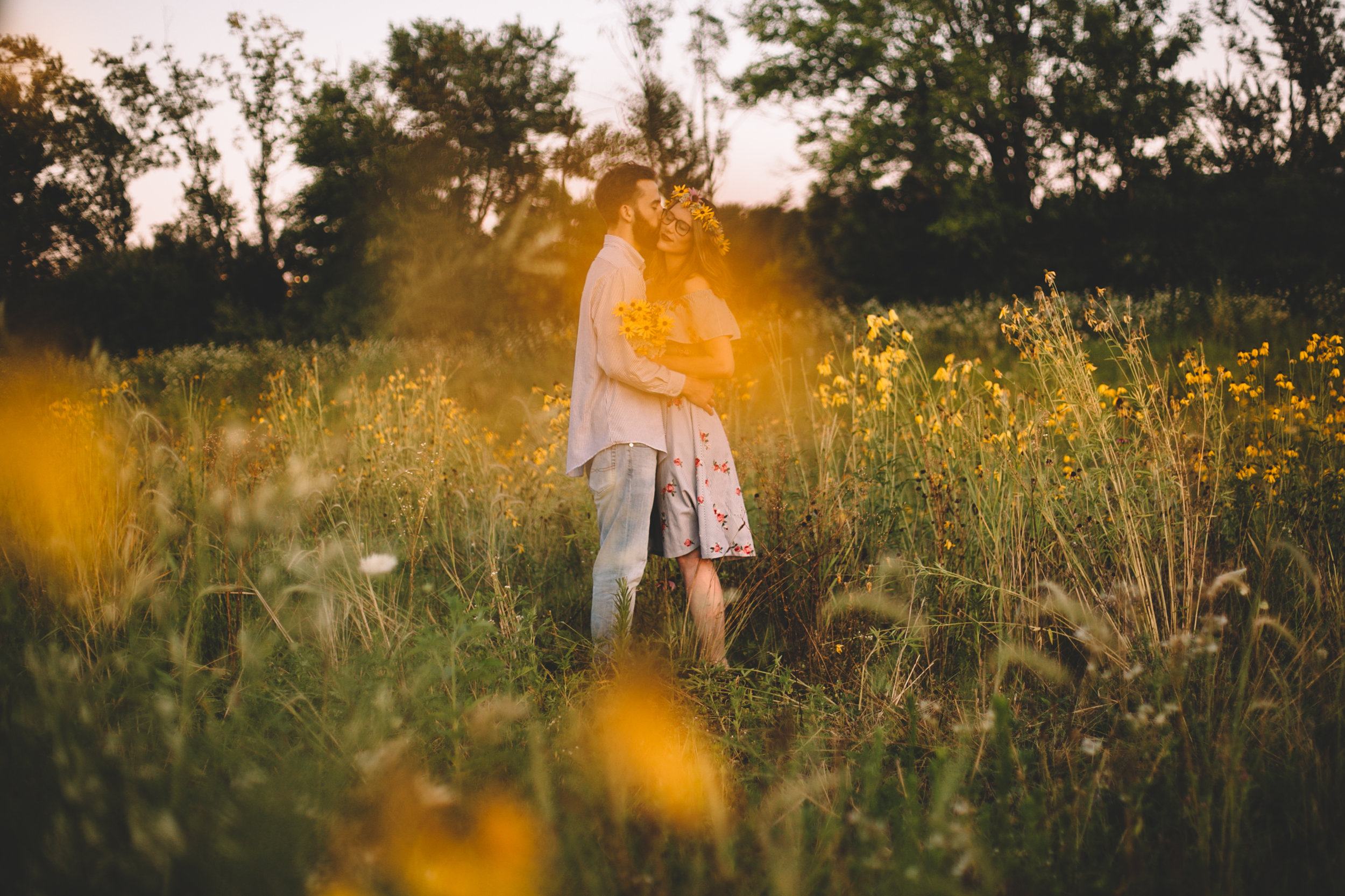 Golden Wildflower Field Engagement Photos Indianapolis, IN Again We Say Rejoice Photography  (19 of 83).jpg