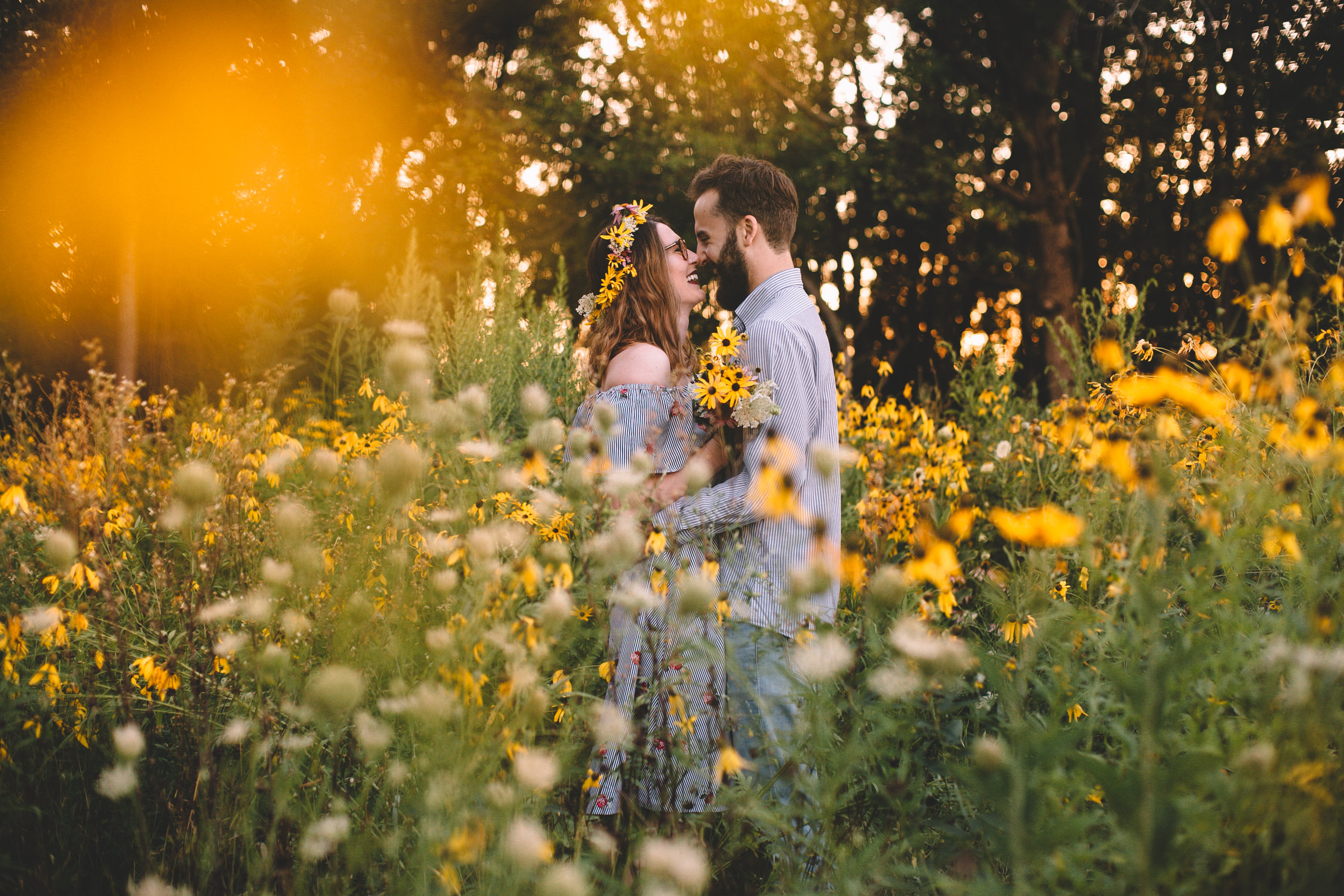 Golden Wildflower Field Engagement Photos Indianapolis, IN Again We Say Rejoice Photography  (33 of 83).jpg