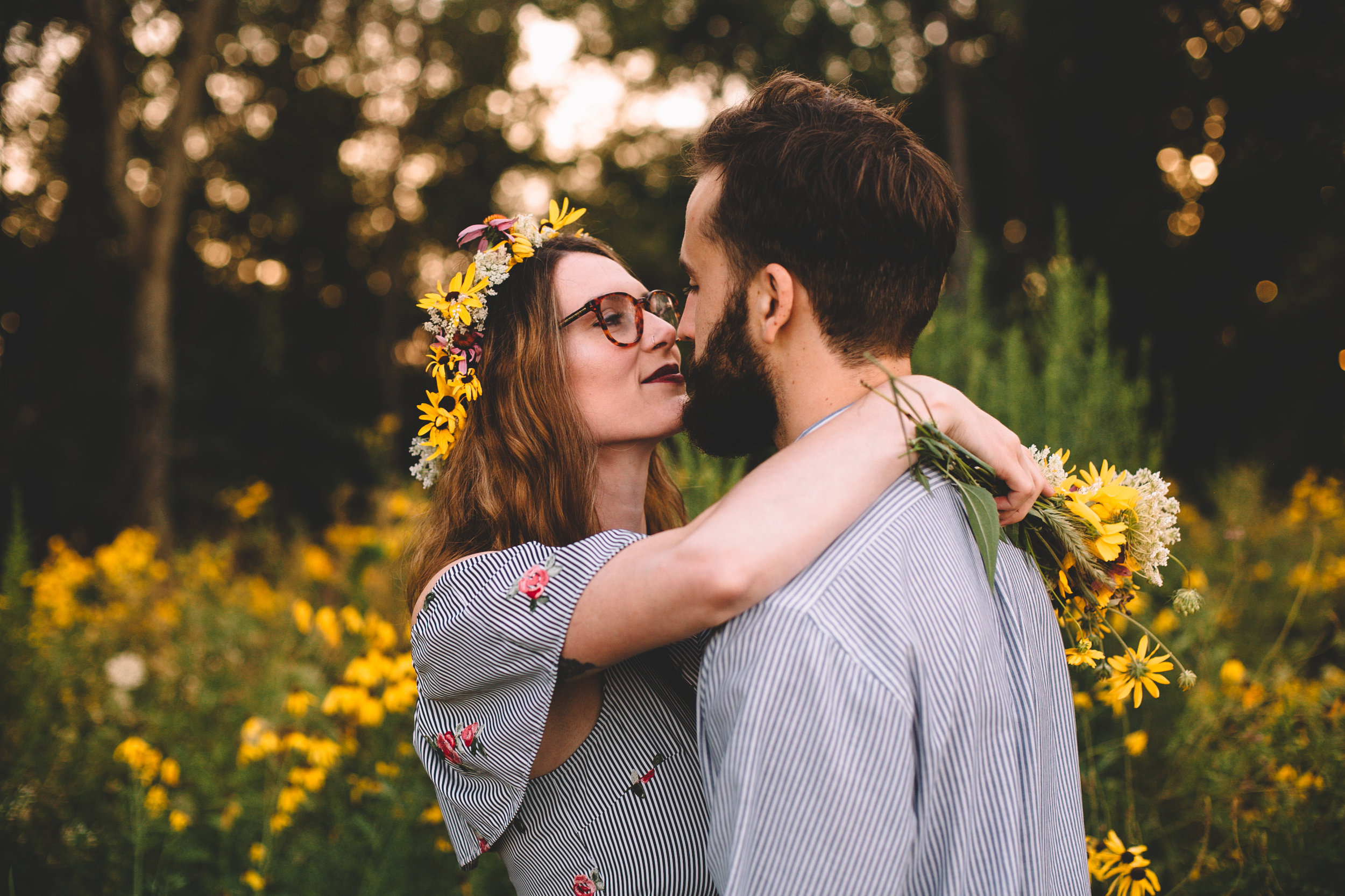 Golden Wildflower Field Engagement Photos Indianapolis, IN Again We Say Rejoice Photography  (34 of 83).jpg