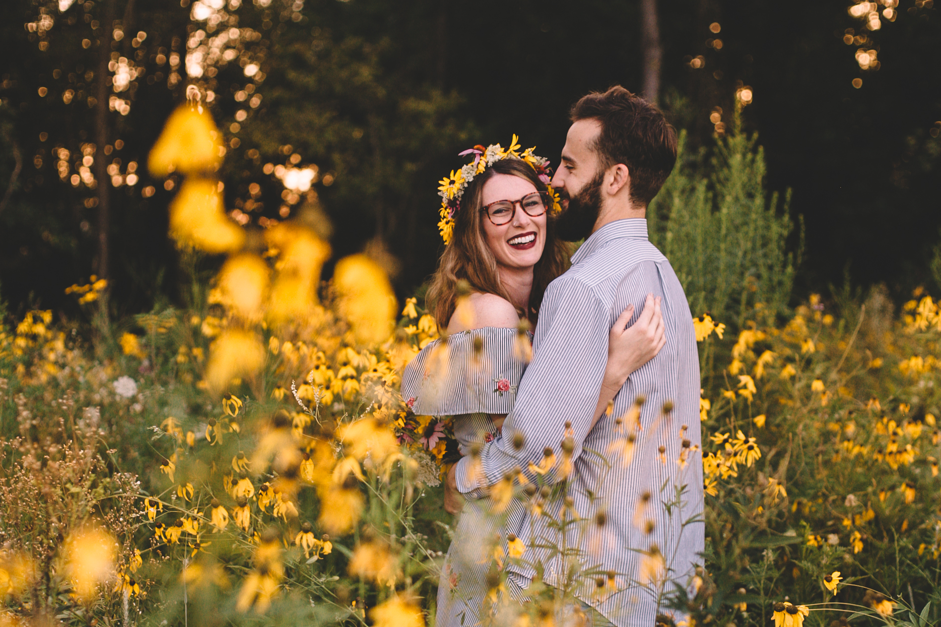 Golden Wildflower Field Engagement Photos Indianapolis, IN Again We Say Rejoice Photography  (36 of 83).jpg