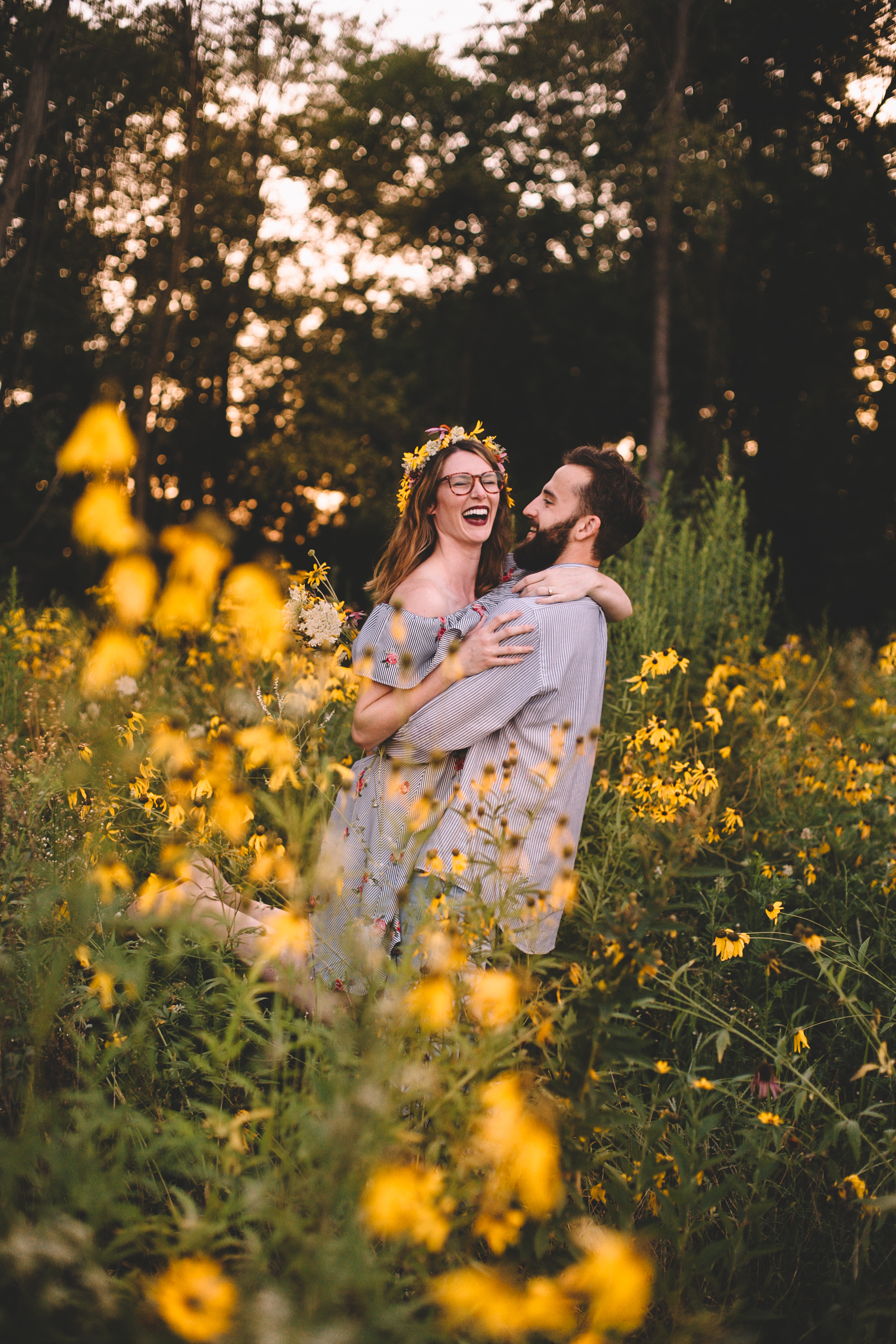 Golden Wildflower Field Engagement Photos Indianapolis, IN Again We Say Rejoice Photography  (38 of 83).jpg