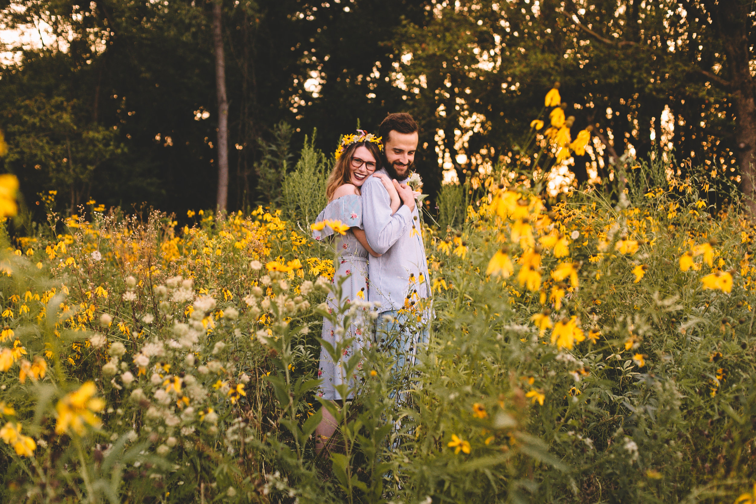 Golden Wildflower Field Engagement Photos Indianapolis, IN Again We Say Rejoice Photography  (40 of 83).jpg