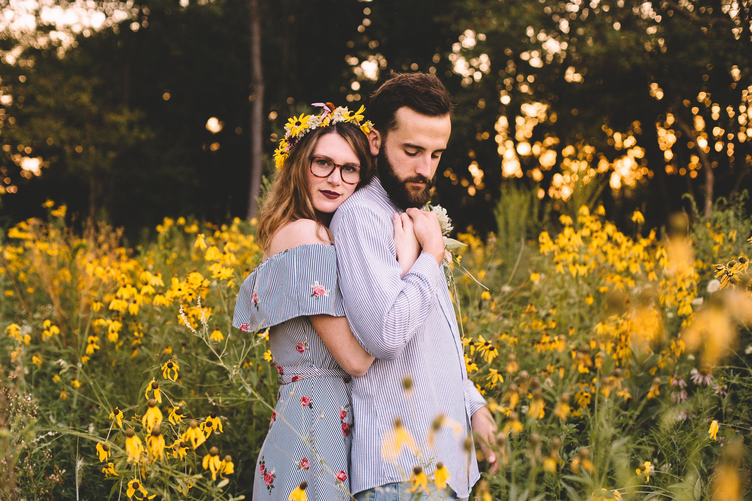 Golden Wildflower Field Engagement Photos Indianapolis, IN Again We Say Rejoice Photography  (41 of 83).jpg