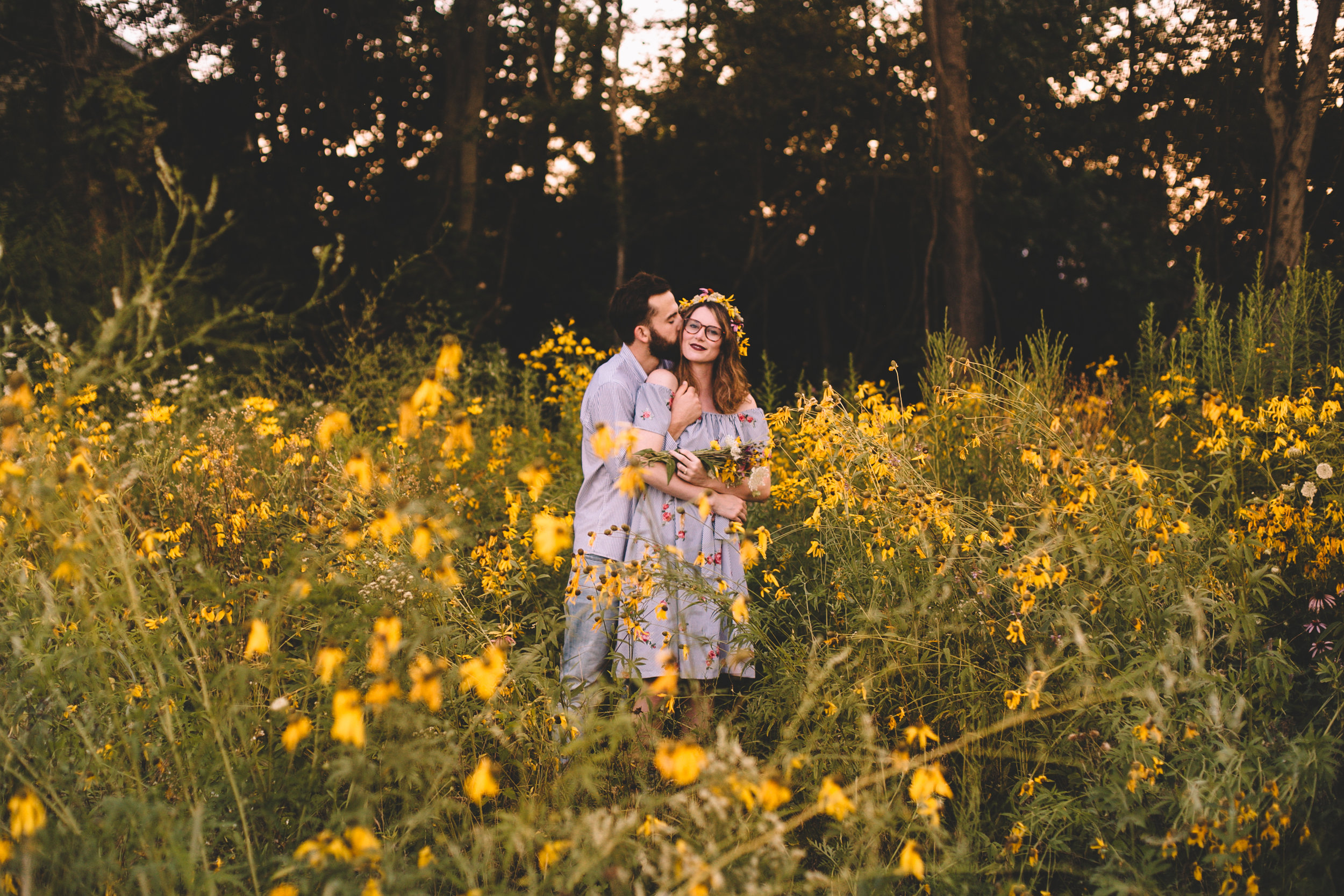 Golden Wildflower Field Engagement Photos Indianapolis, IN Again We Say Rejoice Photography  (44 of 83).jpg
