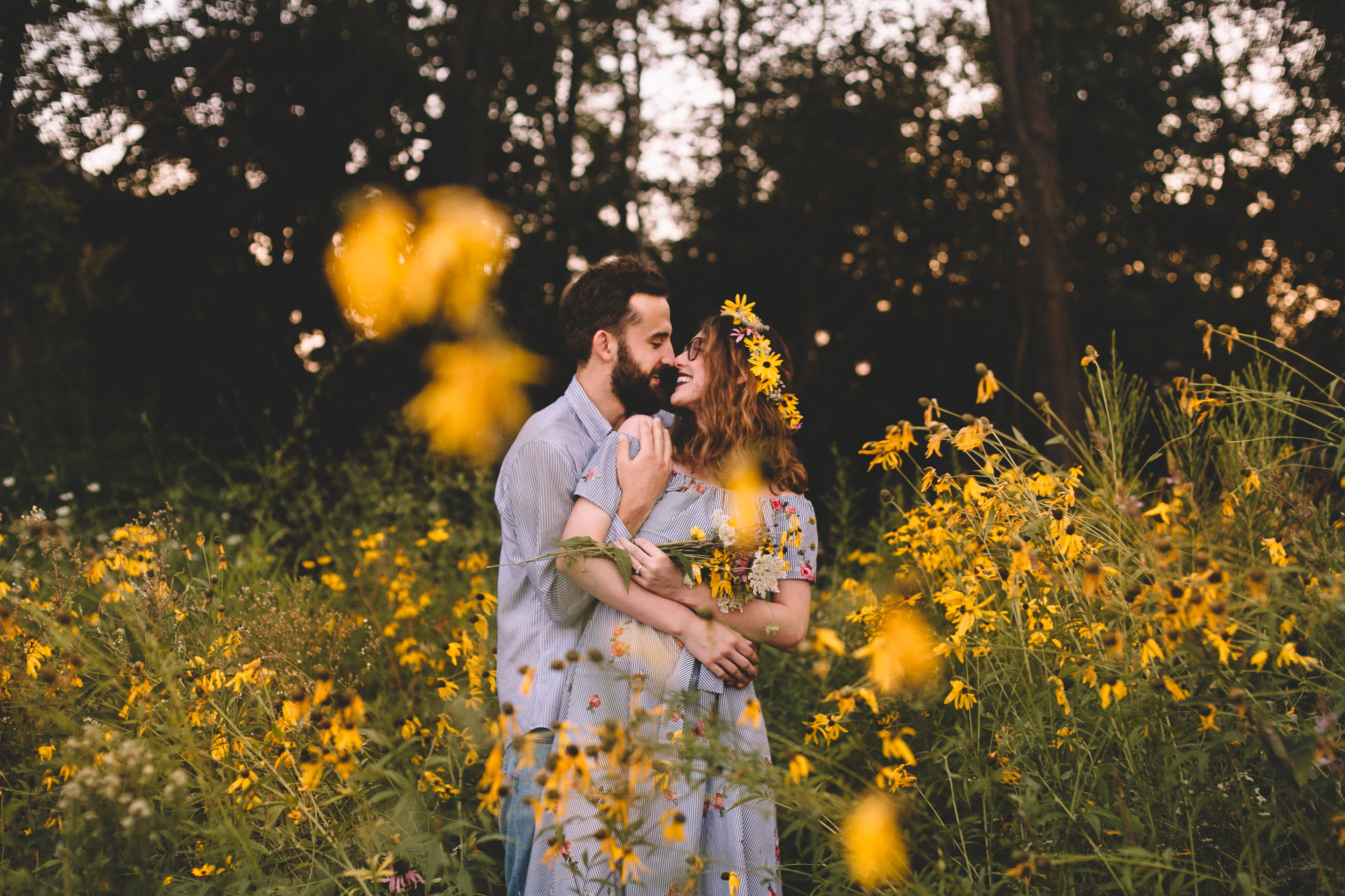 Golden Wildflower Field Engagement Photos Indianapolis, IN Again We Say Rejoice Photography  (45 of 83).jpg