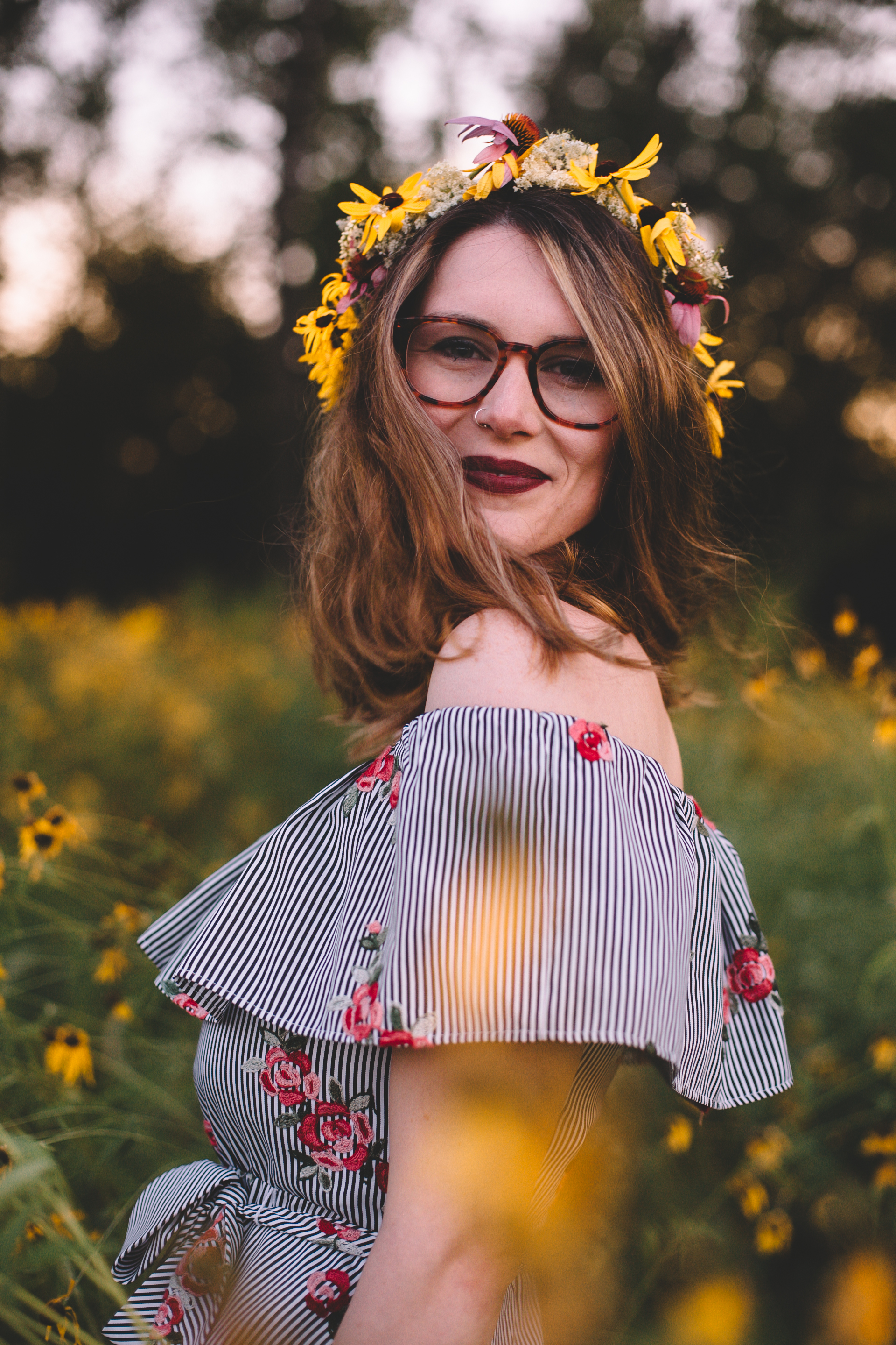 Golden Wildflower Field Engagement Photos Indianapolis, IN Again We Say Rejoice Photography  (52 of 83).jpg