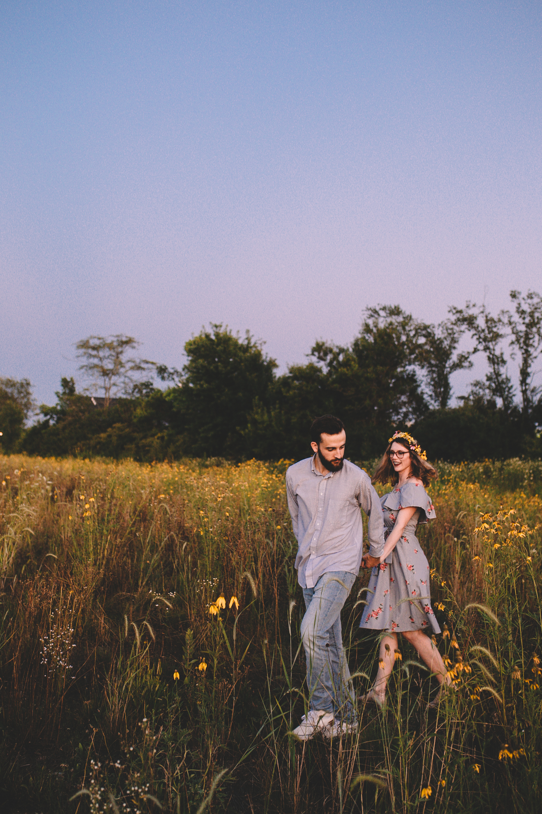 Golden Wildflower Field Engagement Photos Indianapolis, IN Again We Say Rejoice Photography  (56 of 83).jpg