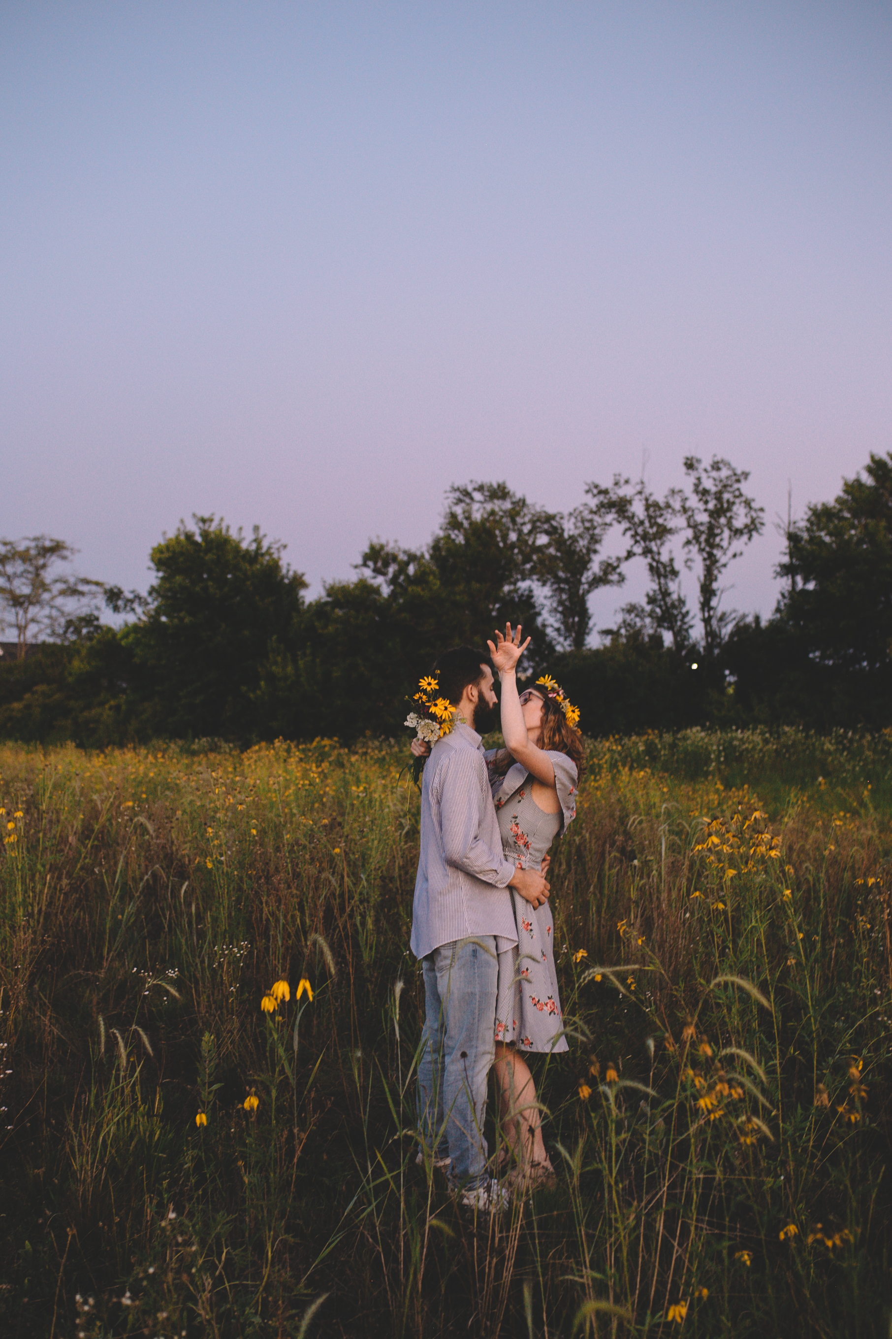 Golden Wildflower Field Engagement Photos Indianapolis, IN Again We Say Rejoice Photography  (57 of 83).jpg