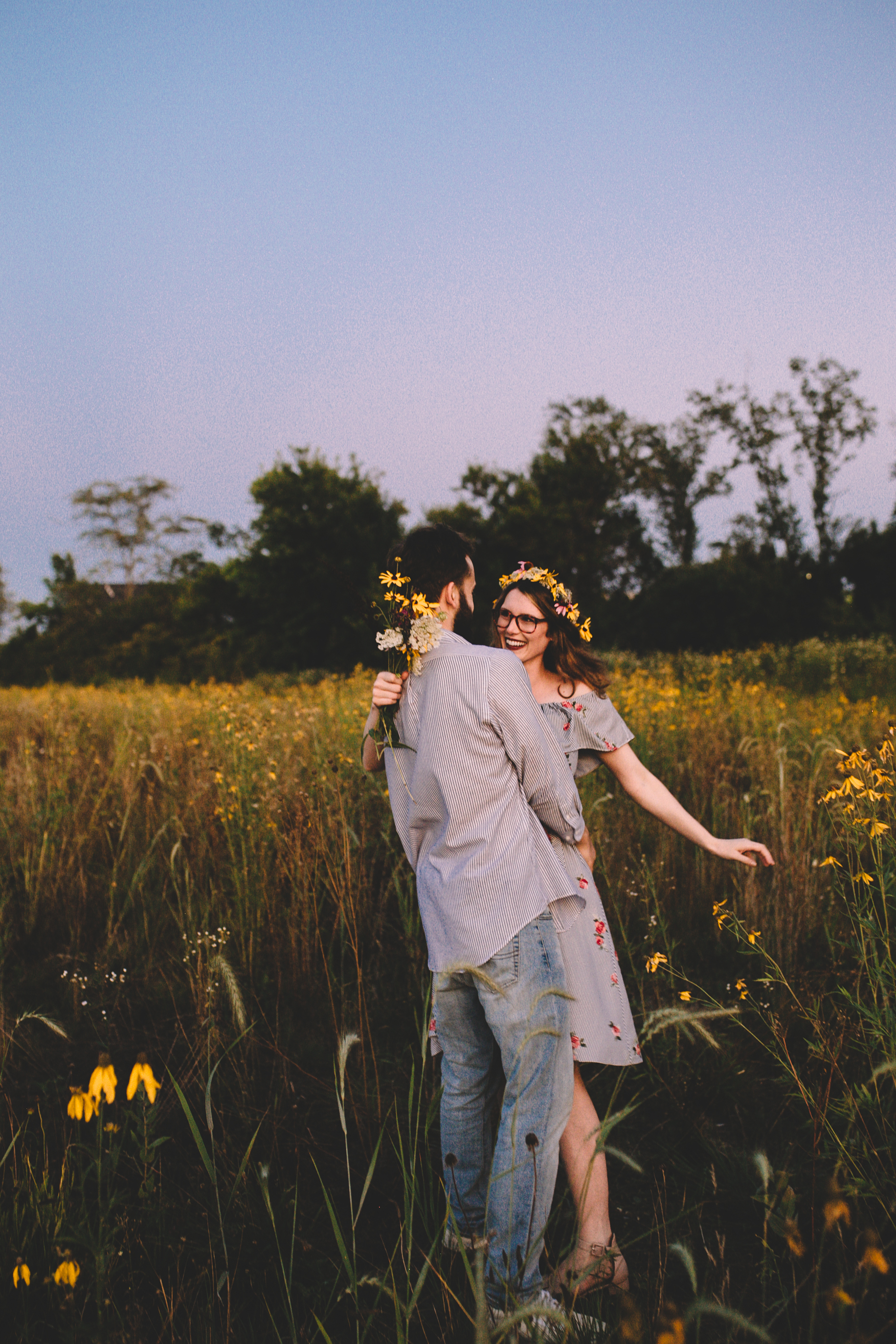 Golden Wildflower Field Engagement Photos Indianapolis, IN Again We Say Rejoice Photography  (58 of 83).jpg